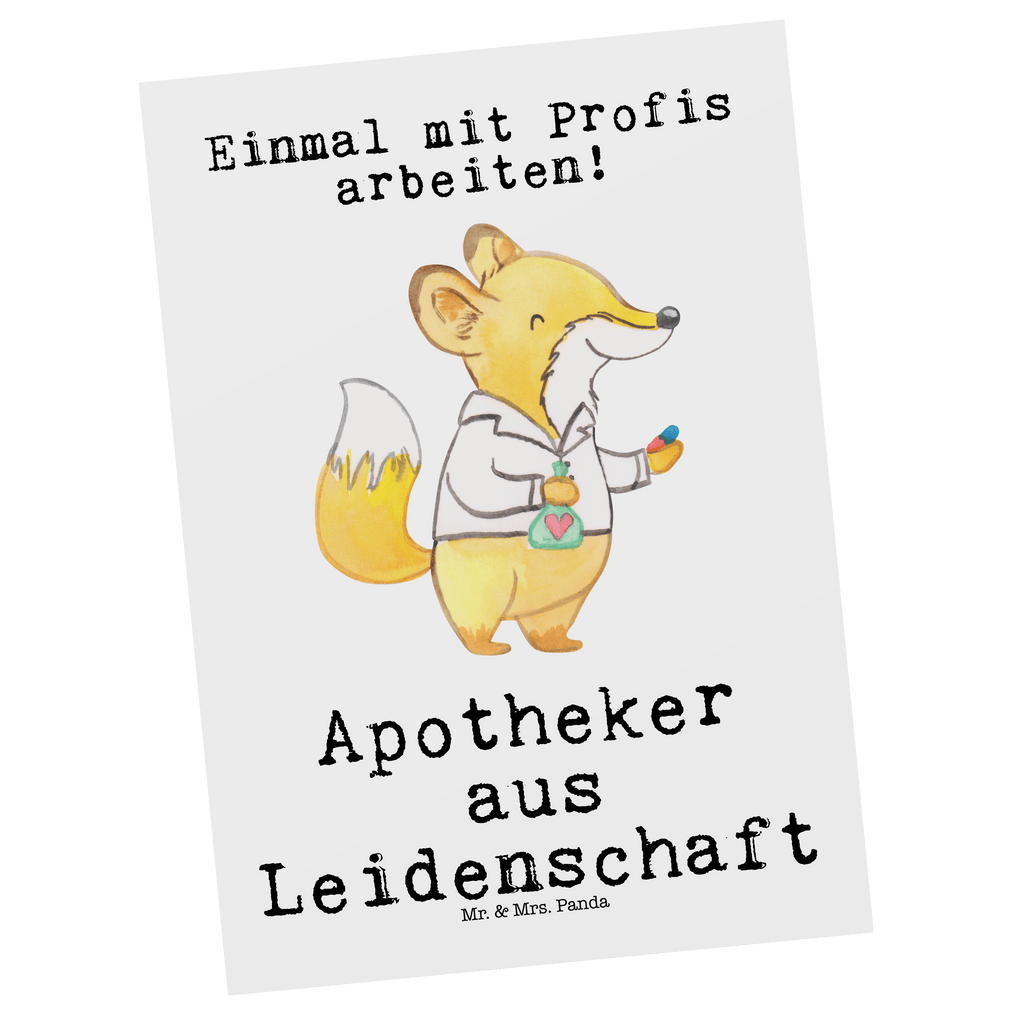 Postkarte Apotheker aus Leidenschaft Geschenkkarte, Grußkarte, Karte, Einladung, Ansichtskarte, Geburtstagskarte, Einladungskarte, Dankeskarte, Beruf, Ausbildung, Jubiläum, Abschied, Rente, Kollege, Kollegin, Geschenk, Schenken, Arbeitskollege, Mitarbeiter, Firma, Danke, Dankeschön, Apotheker, Pharmazie, Staatsexamen, Approbation, Eröffnung Apotheke