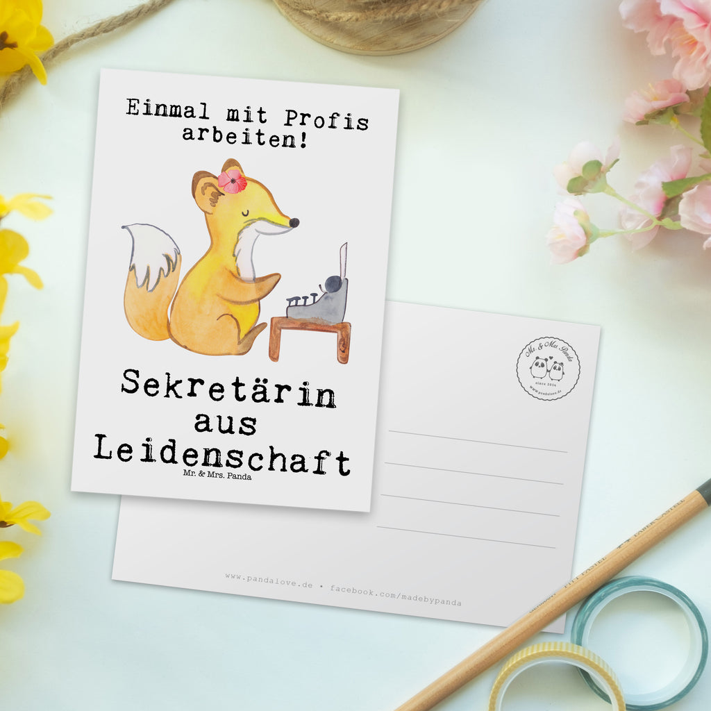 Postkarte Sekretärin aus Leidenschaft Geschenkkarte, Grußkarte, Karte, Einladung, Ansichtskarte, Geburtstagskarte, Einladungskarte, Dankeskarte, Beruf, Ausbildung, Jubiläum, Abschied, Rente, Kollege, Kollegin, Geschenk, Schenken, Arbeitskollege, Mitarbeiter, Firma, Danke, Dankeschön