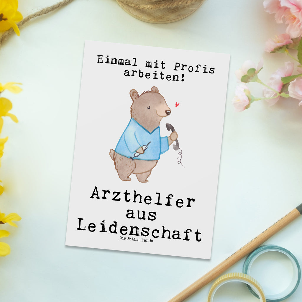 Postkarte Arzthelfer aus Leidenschaft Geschenkkarte, Grußkarte, Karte, Einladung, Ansichtskarte, Geburtstagskarte, Einladungskarte, Beruf, Ausbildung, Jubiläum, Abschied, Rente, Kollege, Kollegin, Geschenk, Schenken, Arbeitskollege, Mitarbeiter, Firma, Danke, Dankeschön, Arzthelfer, Medizinischer Fachangestellter