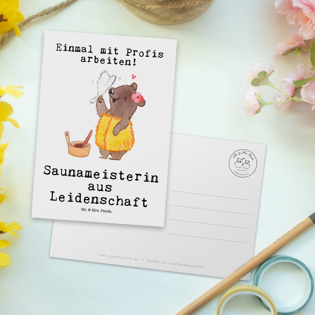 Postkarte Saunameisterin aus Leidenschaft Geschenkkarte, Grußkarte, Karte, Einladung, Ansichtskarte, Geburtstagskarte, Einladungskarte, Dankeskarte, Beruf, Ausbildung, Jubiläum, Abschied, Rente, Kollege, Kollegin, Geschenk, Schenken, Arbeitskollege, Mitarbeiter, Firma, Danke, Dankeschön