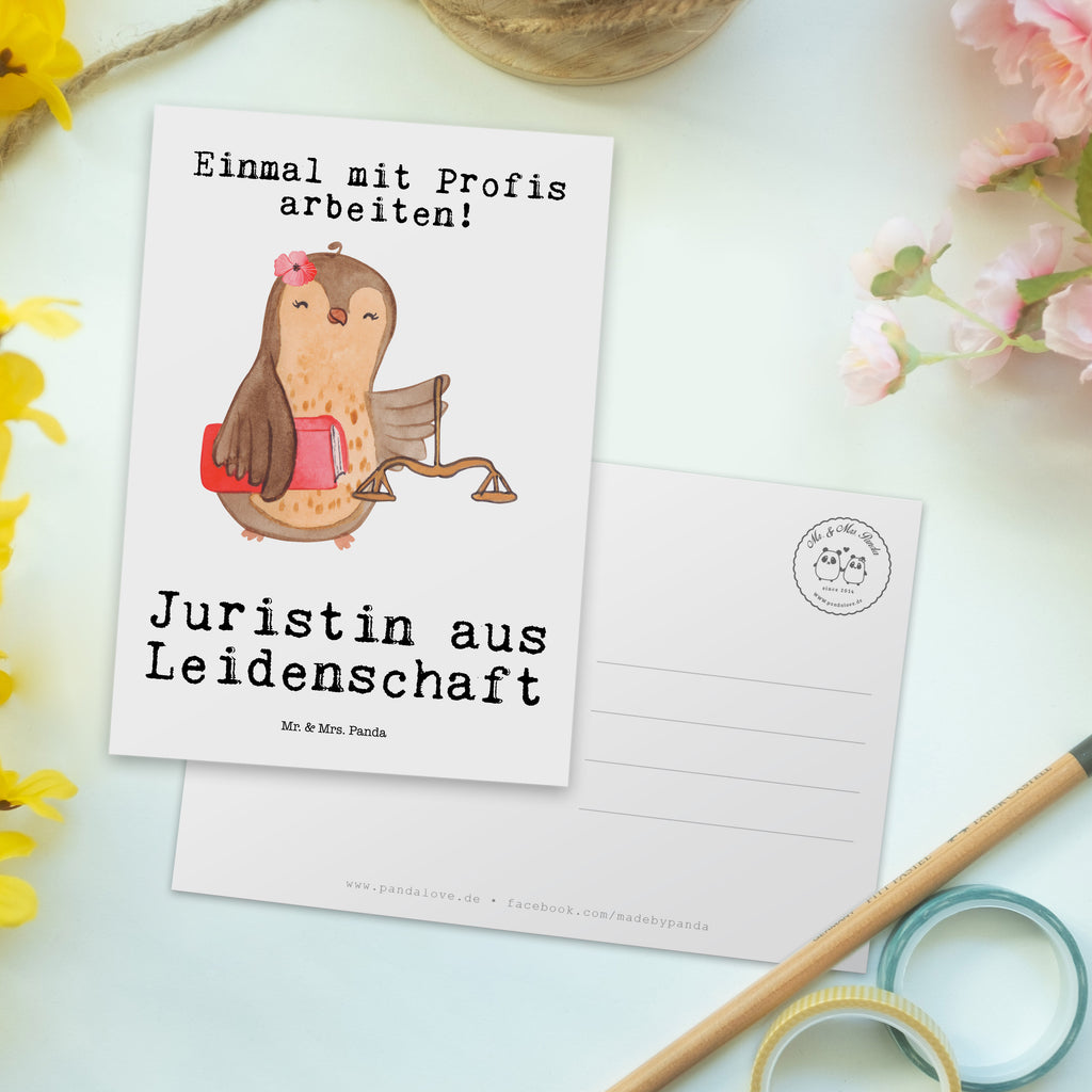 Postkarte Juristin aus Leidenschaft Geschenkkarte, Grußkarte, Karte, Einladung, Ansichtskarte, Geburtstagskarte, Einladungskarte, Dankeskarte, Beruf, Ausbildung, Jubiläum, Abschied, Rente, Kollege, Kollegin, Geschenk, Schenken, Arbeitskollege, Mitarbeiter, Firma, Danke, Dankeschön, Juristin, Anwältin, Jura Studium, Master of laws, Staatsexamen, Jurastudent, Anwaltskanzlei