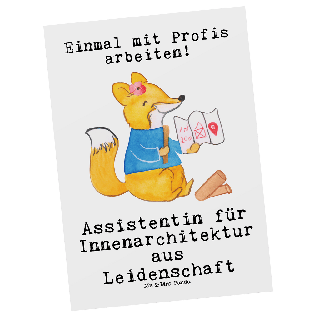 Postkarte Assistentin für Innenarchitektur aus Leidenschaft Geschenkkarte, Grußkarte, Karte, Einladung, Ansichtskarte, Geburtstagskarte, Einladungskarte, Beruf, Ausbildung, Jubiläum, Abschied, Rente, Kollege, Kollegin, Geschenk, Schenken, Arbeitskollege, Mitarbeiter, Firma, Danke, Dankeschön