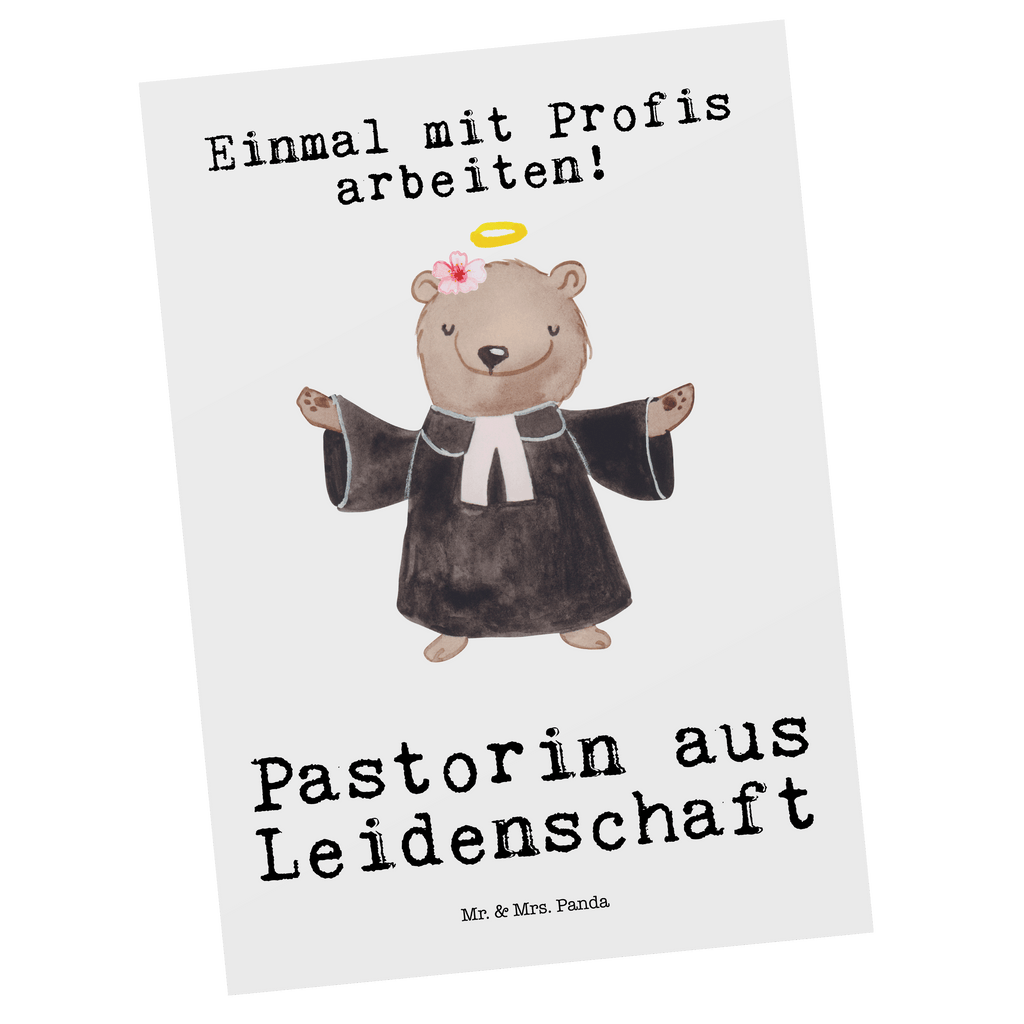 Postkarte Pastorin aus Leidenschaft Geschenkkarte, Grußkarte, Karte, Einladung, Ansichtskarte, Geburtstagskarte, Einladungskarte, Dankeskarte, Beruf, Ausbildung, Jubiläum, Abschied, Rente, Kollege, Kollegin, Geschenk, Schenken, Arbeitskollege, Mitarbeiter, Firma, Danke, Dankeschön, Pastorin, Dienerin Gottes<br />Geistliche, Pfarrerin, Predigerin<br />Priesterin, Theologin, Kirche