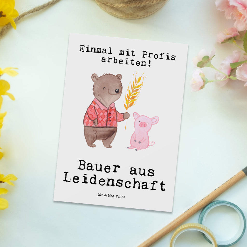 Postkarte Bauer aus Leidenschaft Geschenkkarte, Grußkarte, Karte, Einladung, Ansichtskarte, Geburtstagskarte, Einladungskarte, Dankeskarte, Beruf, Ausbildung, Jubiläum, Abschied, Rente, Kollege, Kollegin, Geschenk, Schenken, Arbeitskollege, Mitarbeiter, Firma, Danke, Dankeschön, Landwirt; Bauer, Tierwirt, Agronom, Farmer, Bauernhof