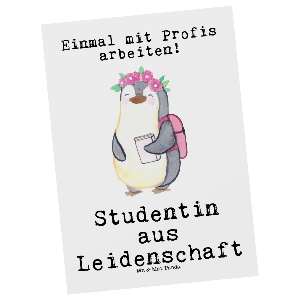 Postkarte Studentin aus Leidenschaft Geschenkkarte, Grußkarte, Karte, Einladung, Ansichtskarte, Geburtstagskarte, Einladungskarte, Dankeskarte, Beruf, Ausbildung, Jubiläum, Abschied, Rente, Kollege, Kollegin, Geschenk, Schenken, Arbeitskollege, Mitarbeiter, Firma, Danke, Dankeschön