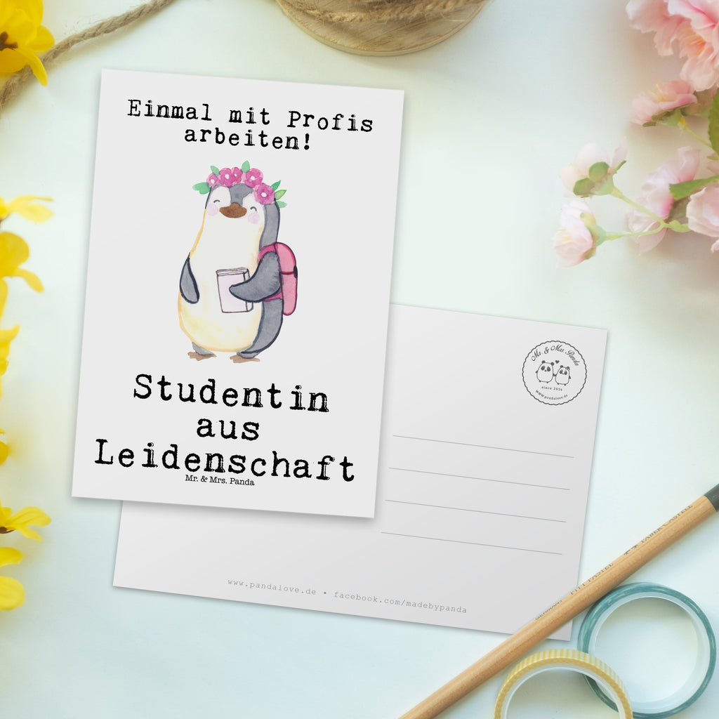Postkarte Studentin aus Leidenschaft Geschenkkarte, Grußkarte, Karte, Einladung, Ansichtskarte, Geburtstagskarte, Einladungskarte, Dankeskarte, Beruf, Ausbildung, Jubiläum, Abschied, Rente, Kollege, Kollegin, Geschenk, Schenken, Arbeitskollege, Mitarbeiter, Firma, Danke, Dankeschön