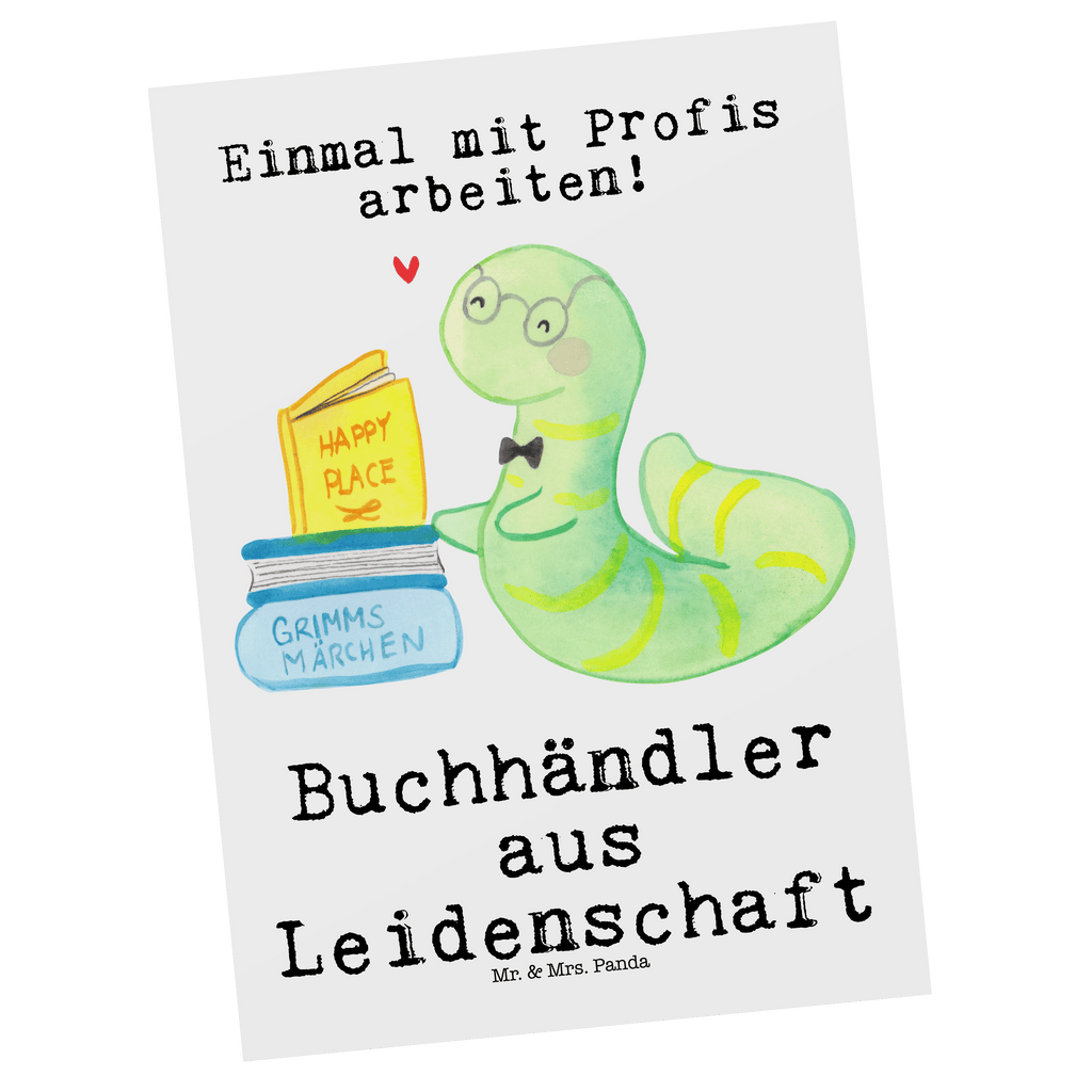 Postkarte Buchhändler aus Leidenschaft Geschenkkarte, Grußkarte, Karte, Einladung, Ansichtskarte, Geburtstagskarte, Einladungskarte, Beruf, Ausbildung, Jubiläum, Abschied, Rente, Kollege, Kollegin, Geschenk, Schenken, Arbeitskollege, Mitarbeiter, Firma, Danke, Dankeschön, Buchhändler, Buchhandlung, Buchverkäufer, Bibliothekar, Bücherwurm