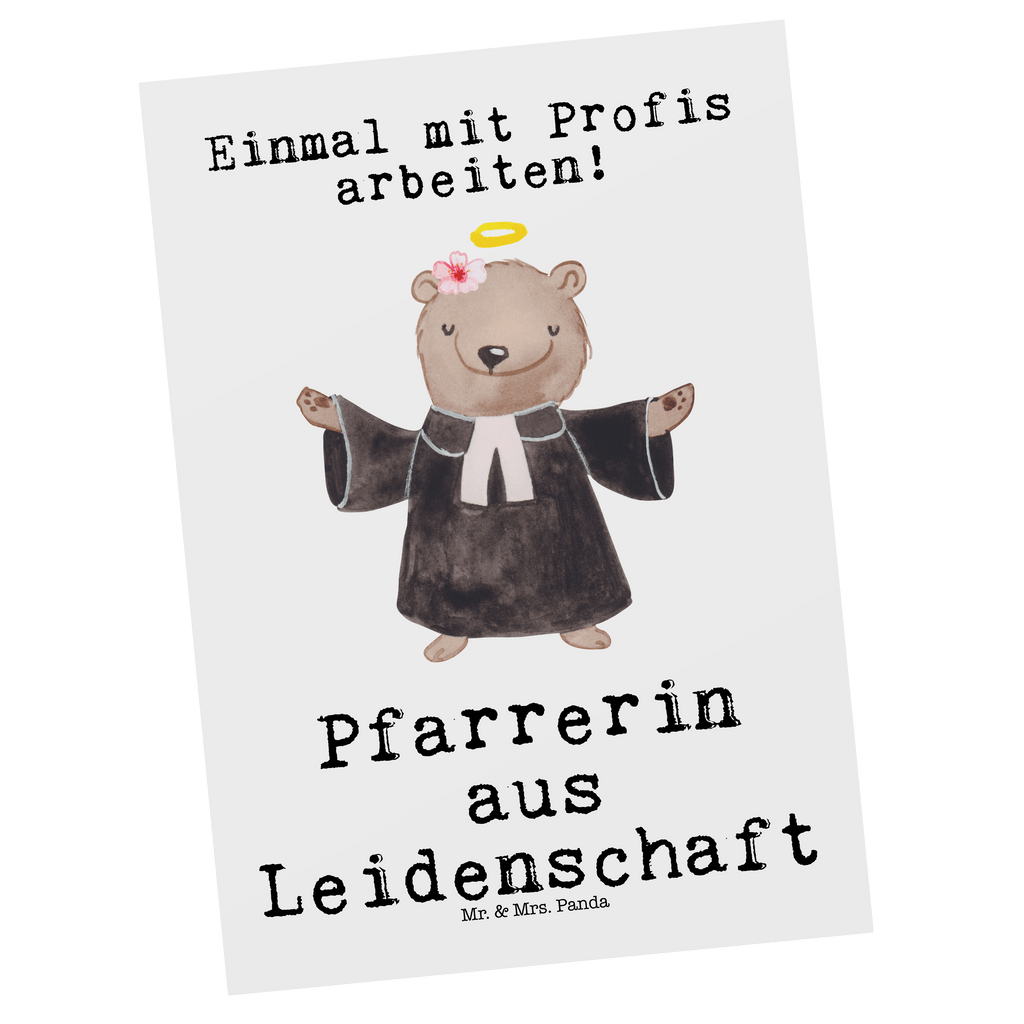 Postkarte Pfarrerin aus Leidenschaft Geschenkkarte, Grußkarte, Karte, Einladung, Ansichtskarte, Geburtstagskarte, Einladungskarte, Dankeskarte, Beruf, Ausbildung, Jubiläum, Abschied, Rente, Kollege, Kollegin, Geschenk, Schenken, Arbeitskollege, Mitarbeiter, Firma, Danke, Dankeschön, Pastorin, Dienerin Gottes<br />Geistliche, Pfarrerin, Predigerin<br />Priesterin, Theologin, Kirche