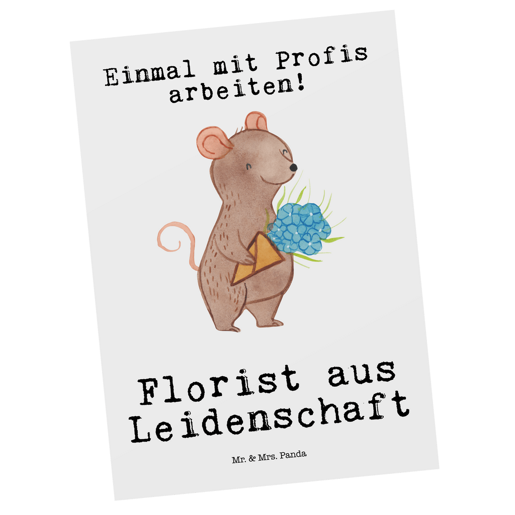 Postkarte Florist aus Leidenschaft Geschenkkarte, Grußkarte, Karte, Einladung, Ansichtskarte, Geburtstagskarte, Einladungskarte, Beruf, Ausbildung, Jubiläum, Abschied, Rente, Kollege, Kollegin, Geschenk, Schenken, Arbeitskollege, Mitarbeiter, Firma, Danke, Dankeschön, Blumenhändler, Florist, Blumenlanden, Blumenprofi