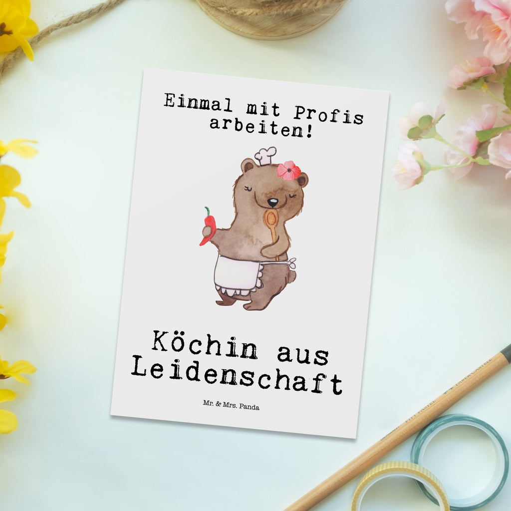 Postkarte Köchin aus Leidenschaft Geschenkkarte, Grußkarte, Karte, Einladung, Ansichtskarte, Geburtstagskarte, Einladungskarte, Dankeskarte, Beruf, Ausbildung, Jubiläum, Abschied, Rente, Kollege, Kollegin, Geschenk, Schenken, Arbeitskollege, Mitarbeiter, Firma, Danke, Dankeschön, Köchin, Chefköchin, Küchenchefin, Küchenmeisterin, Schiffsköchin, Sterneköchin, Fernsehköchin, Restaurant