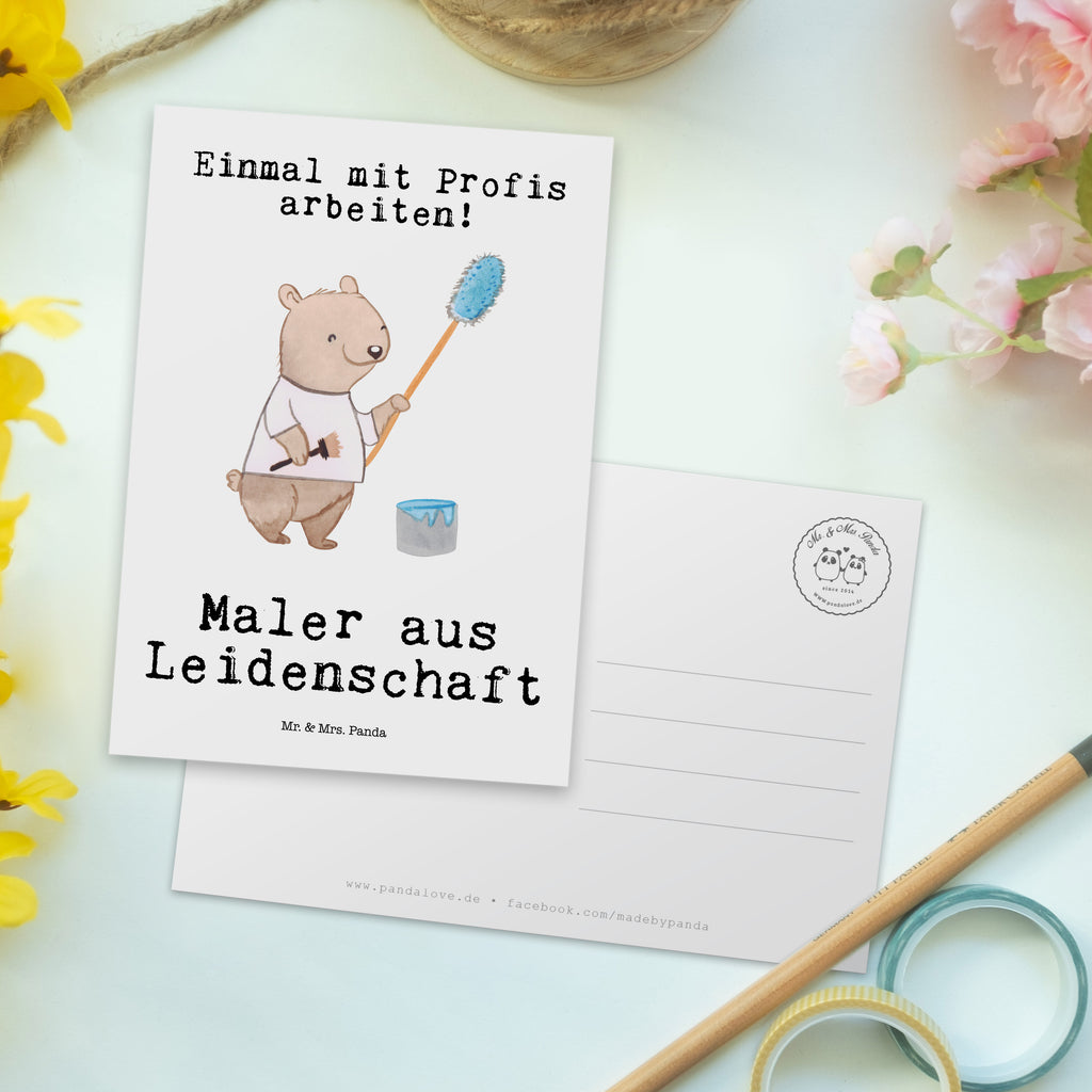 Postkarte Maler aus Leidenschaft Geschenkkarte, Grußkarte, Karte, Einladung, Ansichtskarte, Geburtstagskarte, Einladungskarte, Dankeskarte, Beruf, Ausbildung, Jubiläum, Abschied, Rente, Kollege, Kollegin, Geschenk, Schenken, Arbeitskollege, Mitarbeiter, Firma, Danke, Dankeschön, Maler, Malermeister, Gesellenprüfung, Meisterprüfung, Malerbetrieb
