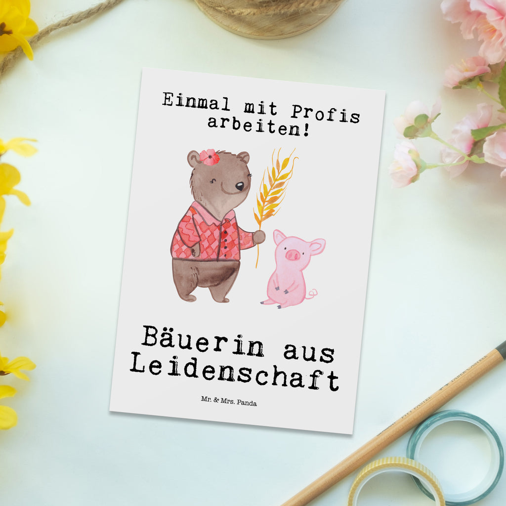 Postkarte Bäuerin aus Leidenschaft Geschenkkarte, Grußkarte, Karte, Einladung, Ansichtskarte, Geburtstagskarte, Einladungskarte, Dankeskarte, Beruf, Ausbildung, Jubiläum, Abschied, Rente, Kollege, Kollegin, Geschenk, Schenken, Arbeitskollege, Mitarbeiter, Firma, Danke, Dankeschön, Landwirtin, Bäuerin, Tierwirtin, Agronomin, Farmerin, Bauernhof