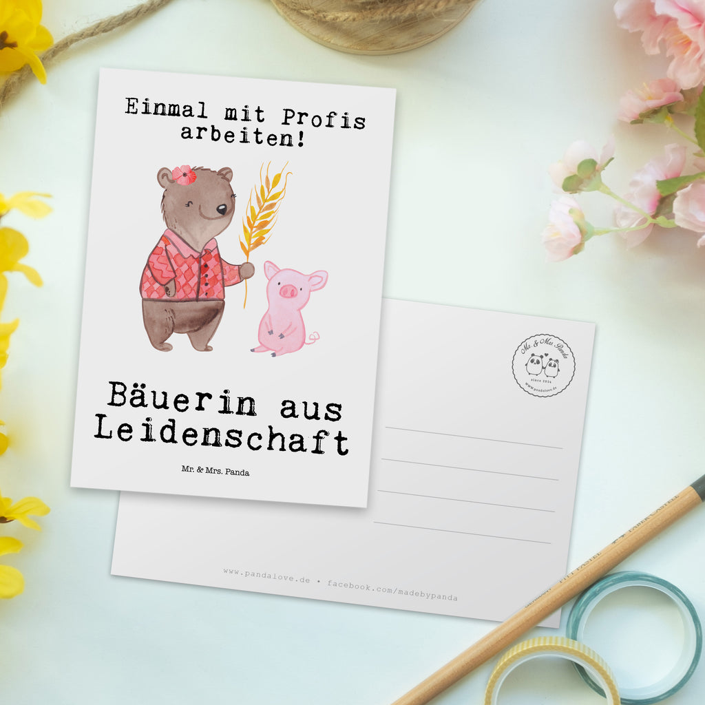 Postkarte Bäuerin aus Leidenschaft Geschenkkarte, Grußkarte, Karte, Einladung, Ansichtskarte, Geburtstagskarte, Einladungskarte, Dankeskarte, Beruf, Ausbildung, Jubiläum, Abschied, Rente, Kollege, Kollegin, Geschenk, Schenken, Arbeitskollege, Mitarbeiter, Firma, Danke, Dankeschön, Landwirtin, Bäuerin, Tierwirtin, Agronomin, Farmerin, Bauernhof