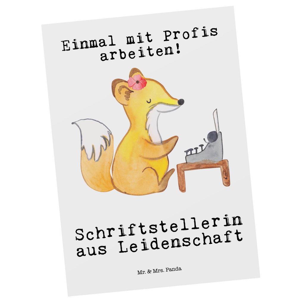 Postkarte Schriftstellerin aus Leidenschaft Geschenkkarte, Grußkarte, Karte, Einladung, Ansichtskarte, Geburtstagskarte, Einladungskarte, Dankeskarte, Beruf, Ausbildung, Jubiläum, Abschied, Rente, Kollege, Kollegin, Geschenk, Schenken, Arbeitskollege, Mitarbeiter, Firma, Danke, Dankeschön, Autorin, Buchveröffentlichung, Schriftstellerin, Verlag, Geschichtenschreiber, Hobbyautor