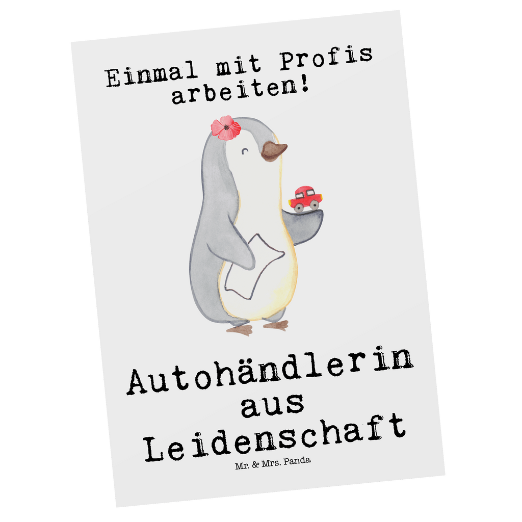 Postkarte Autohändlerin aus Leidenschaft Geschenkkarte, Grußkarte, Karte, Einladung, Ansichtskarte, Geburtstagskarte, Einladungskarte, Beruf, Ausbildung, Jubiläum, Abschied, Rente, Kollege, Kollegin, Geschenk, Schenken, Arbeitskollege, Mitarbeiter, Firma, Danke, Dankeschön, Autohändlerin, Eröffnung Autohaus, Autohandel, Gebrauchtwagenhändlerin, Autoverkäuferin