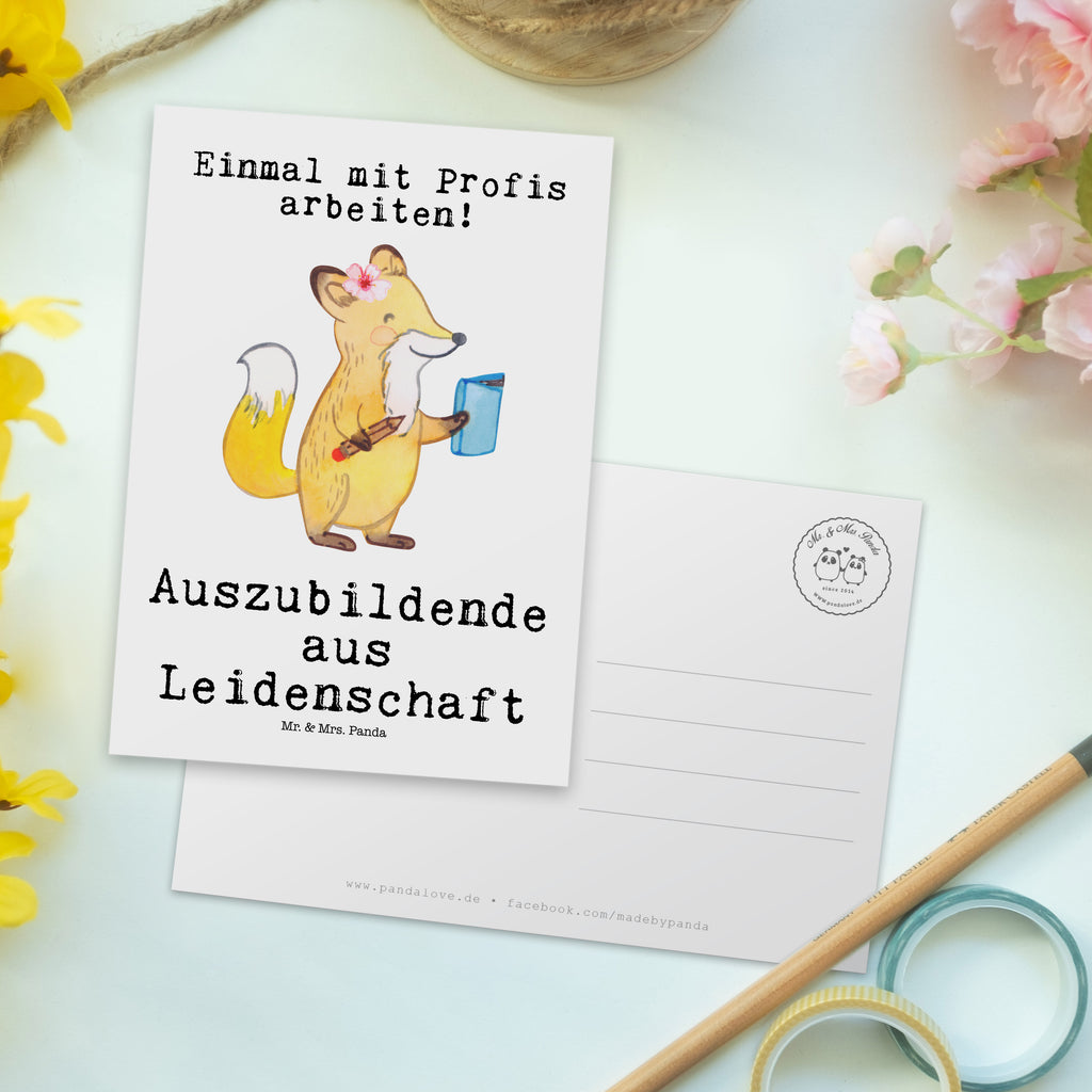 Postkarte Auszubildende aus Leidenschaft Geschenkkarte, Grußkarte, Karte, Einladung, Ansichtskarte, Geburtstagskarte, Einladungskarte, Dankeskarte, Beruf, Ausbildung, Jubiläum, Abschied, Rente, Kollege, Kollegin, Geschenk, Schenken, Arbeitskollege, Mitarbeiter, Firma, Danke, Dankeschön, Auszubildende, Azubine, Ausbildungsbeginn, Abschlussprüfung, Beginn der Ausbildung, Glücksbringer zur Ausbildung