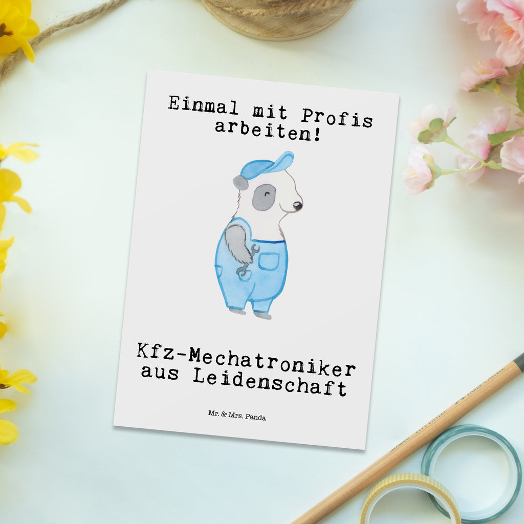 Postkarte Kfz-Mechatroniker aus Leidenschaft Geschenkkarte, Grußkarte, Karte, Einladung, Ansichtskarte, Geburtstagskarte, Einladungskarte, Beruf, Ausbildung, Jubiläum, Abschied, Rente, Kollege, Kollegin, Geschenk, Schenken, Arbeitskollege, Mitarbeiter, Firma, Danke, Dankeschön, Kfz-Mechatroniker, Kraftfahrzeugmechaniker, Meister, Gesellenprüfung