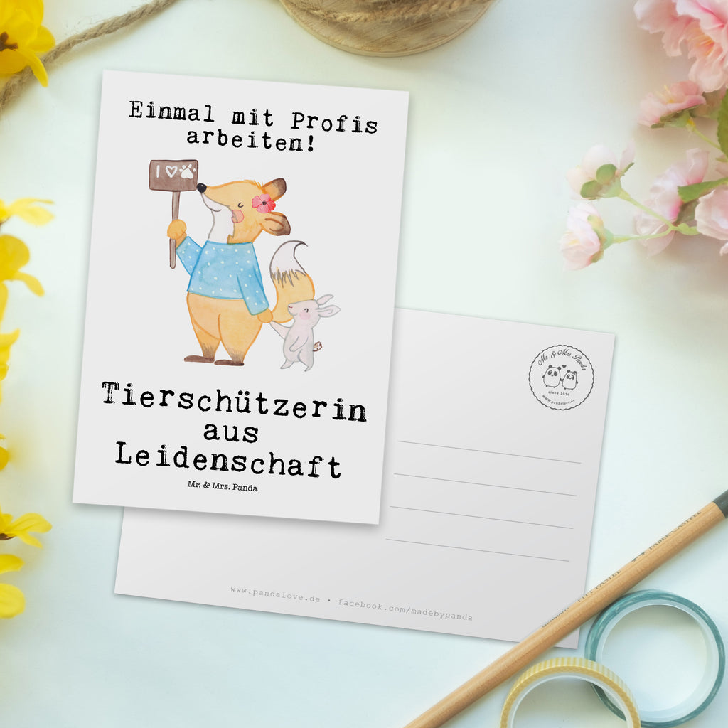 Postkarte Tierschützerin aus Leidenschaft Geschenkkarte, Grußkarte, Karte, Einladung, Ansichtskarte, Geburtstagskarte, Einladungskarte, Dankeskarte, Beruf, Ausbildung, Jubiläum, Abschied, Rente, Kollege, Kollegin, Geschenk, Schenken, Arbeitskollege, Mitarbeiter, Firma, Danke, Dankeschön