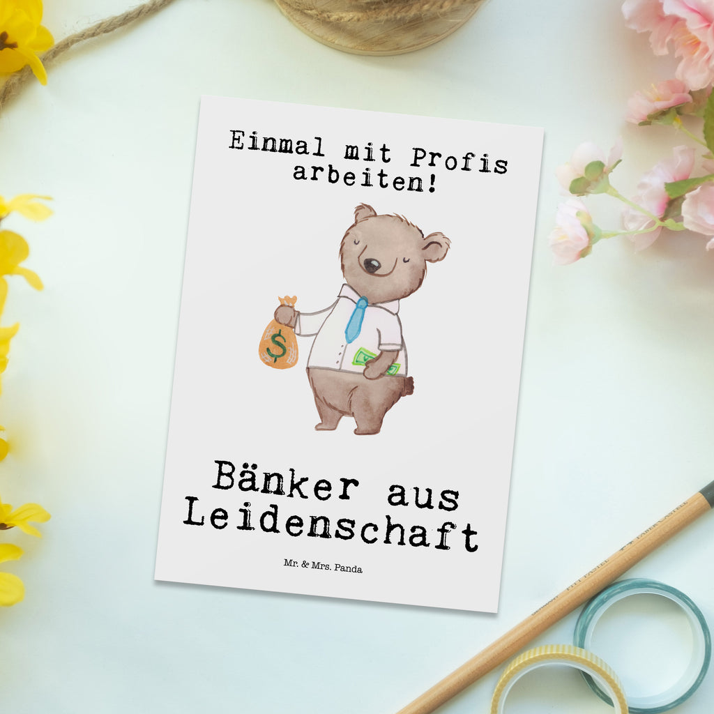 Postkarte Bänker aus Leidenschaft Geschenkkarte, Grußkarte, Karte, Einladung, Ansichtskarte, Geburtstagskarte, Einladungskarte, Dankeskarte, Beruf, Ausbildung, Jubiläum, Abschied, Rente, Kollege, Kollegin, Geschenk, Schenken, Arbeitskollege, Mitarbeiter, Firma, Danke, Dankeschön, Bänker, Bankfachmann, Bankangestellter, Bankberater