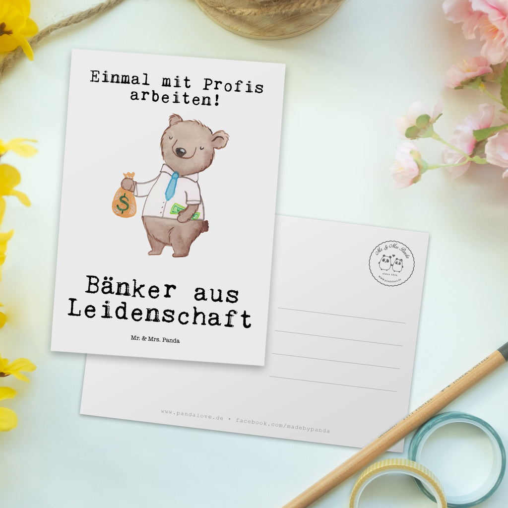 Postkarte Bänker aus Leidenschaft Geschenkkarte, Grußkarte, Karte, Einladung, Ansichtskarte, Geburtstagskarte, Einladungskarte, Dankeskarte, Beruf, Ausbildung, Jubiläum, Abschied, Rente, Kollege, Kollegin, Geschenk, Schenken, Arbeitskollege, Mitarbeiter, Firma, Danke, Dankeschön, Bänker, Bankfachmann, Bankangestellter, Bankberater