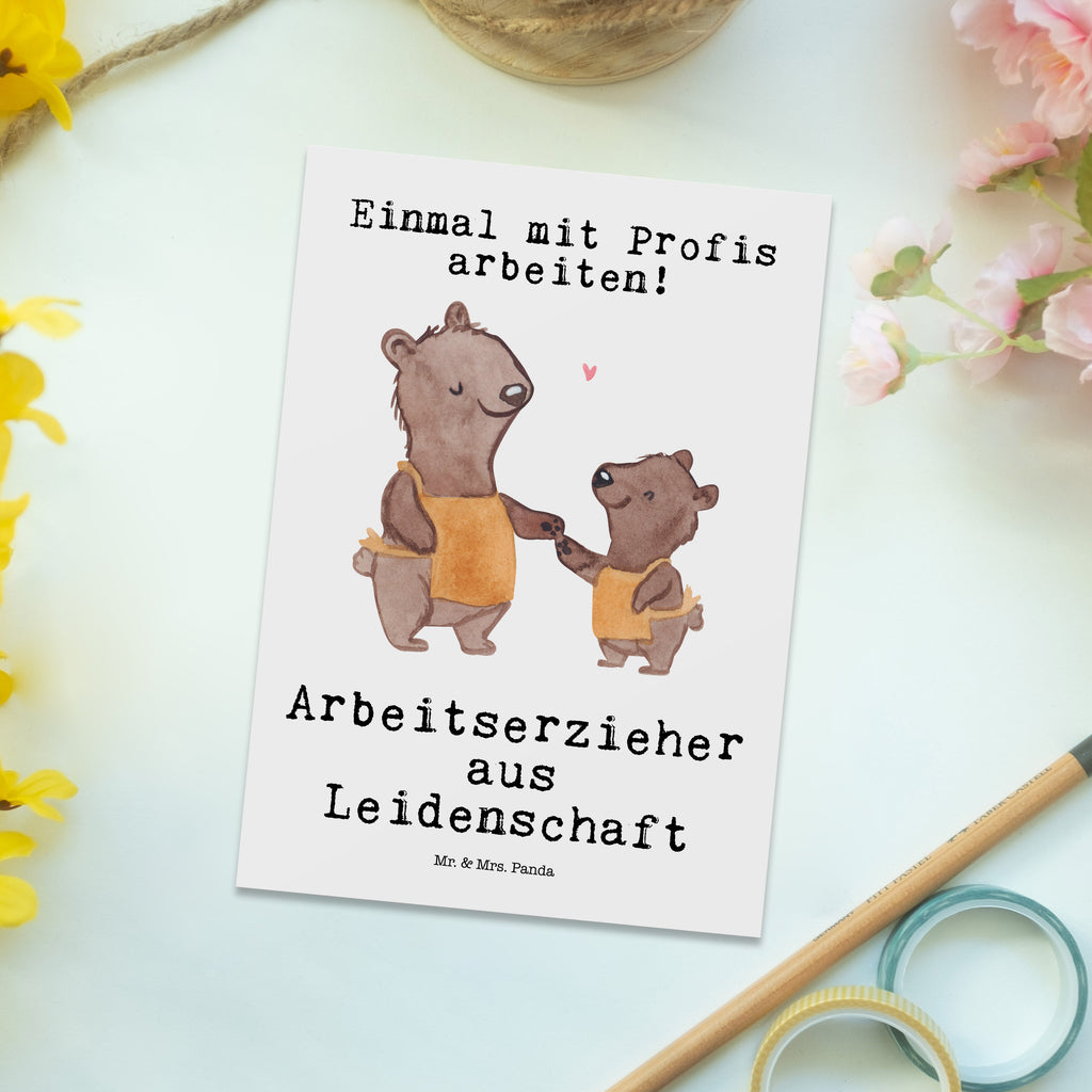 Postkarte Arbeitserzieher aus Leidenschaft Geschenkkarte, Grußkarte, Karte, Einladung, Ansichtskarte, Geburtstagskarte, Einladungskarte, Beruf, Ausbildung, Jubiläum, Abschied, Rente, Kollege, Kollegin, Geschenk, Schenken, Arbeitskollege, Mitarbeiter, Firma, Danke, Dankeschön, Arbeitserzieher, Arbeitspädagoge, Studium