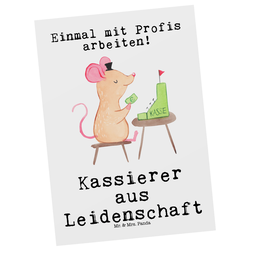 Postkarte Kassierer aus Leidenschaft Geschenkkarte, Grußkarte, Karte, Einladung, Ansichtskarte, Geburtstagskarte, Einladungskarte, Dankeskarte, Beruf, Ausbildung, Jubiläum, Abschied, Rente, Kollege, Kollegin, Geschenk, Schenken, Arbeitskollege, Mitarbeiter, Firma, Danke, Dankeschön, Kassierer, Kassenwart, Mitarbeiter Kasse