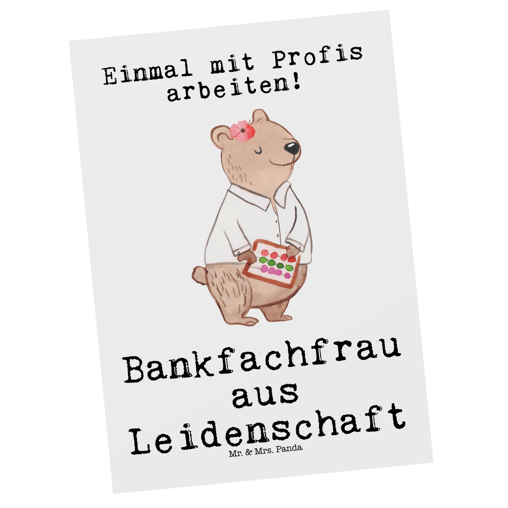 Postkarte Bankfachfrau aus Leidenschaft Geschenkkarte, Grußkarte, Karte, Einladung, Ansichtskarte, Geburtstagskarte, Einladungskarte, Dankeskarte, Beruf, Ausbildung, Jubiläum, Abschied, Rente, Kollege, Kollegin, Geschenk, Schenken, Arbeitskollege, Mitarbeiter, Firma, Danke, Dankeschön, Bankfachfrau, Bankangestellte, Bänkerin, Bankberaterin