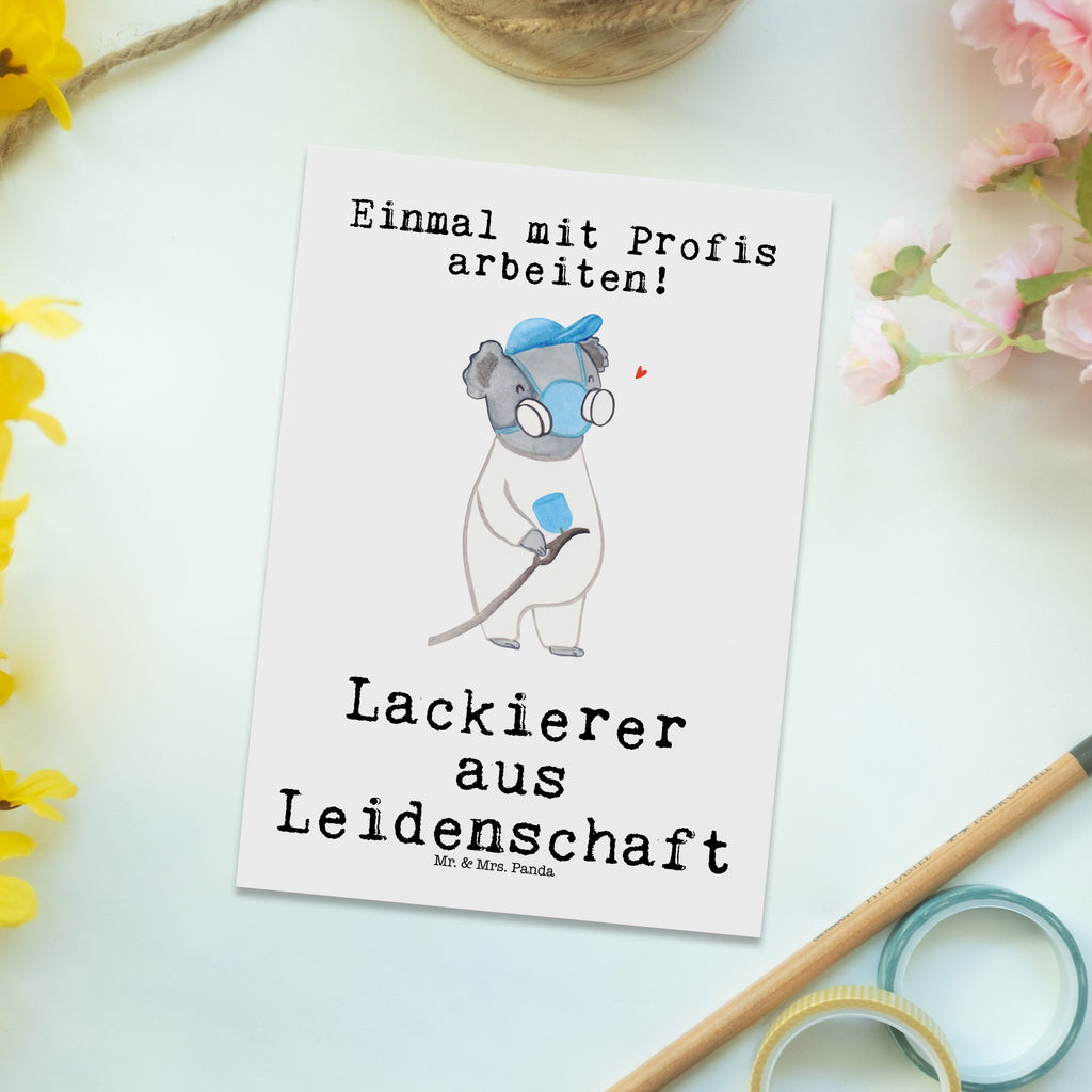 Postkarte Lackierer aus Leidenschaft Geschenkkarte, Grußkarte, Karte, Einladung, Ansichtskarte, Geburtstagskarte, Einladungskarte, Beruf, Ausbildung, Jubiläum, Abschied, Rente, Kollege, Kollegin, Geschenk, Schenken, Arbeitskollege, Mitarbeiter, Firma, Danke, Dankeschön, Lackierer, Lackierermeister, Werkstatt Lackierer, Gesellenprüfung