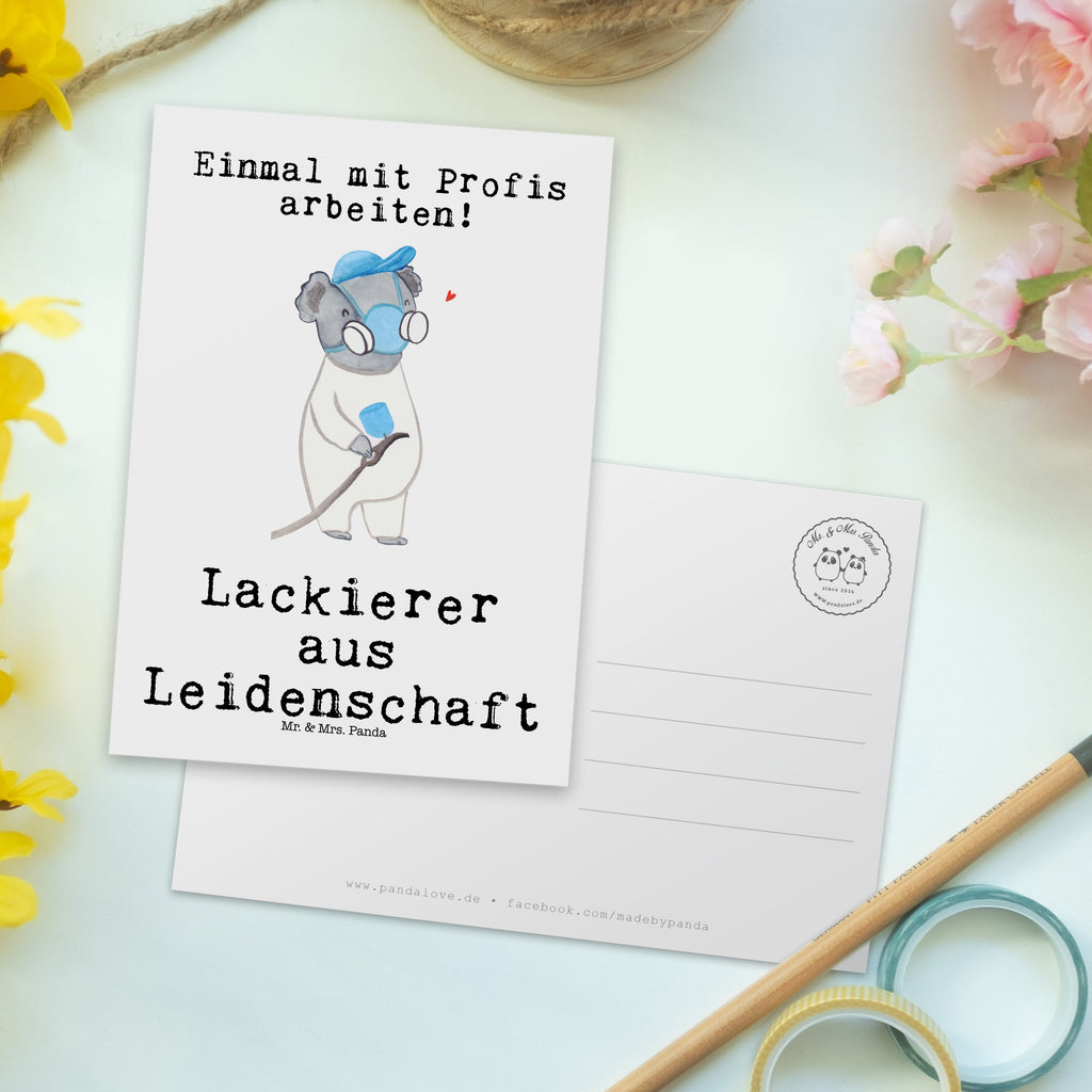 Postkarte Lackierer aus Leidenschaft Geschenkkarte, Grußkarte, Karte, Einladung, Ansichtskarte, Geburtstagskarte, Einladungskarte, Beruf, Ausbildung, Jubiläum, Abschied, Rente, Kollege, Kollegin, Geschenk, Schenken, Arbeitskollege, Mitarbeiter, Firma, Danke, Dankeschön, Lackierer, Lackierermeister, Werkstatt Lackierer, Gesellenprüfung