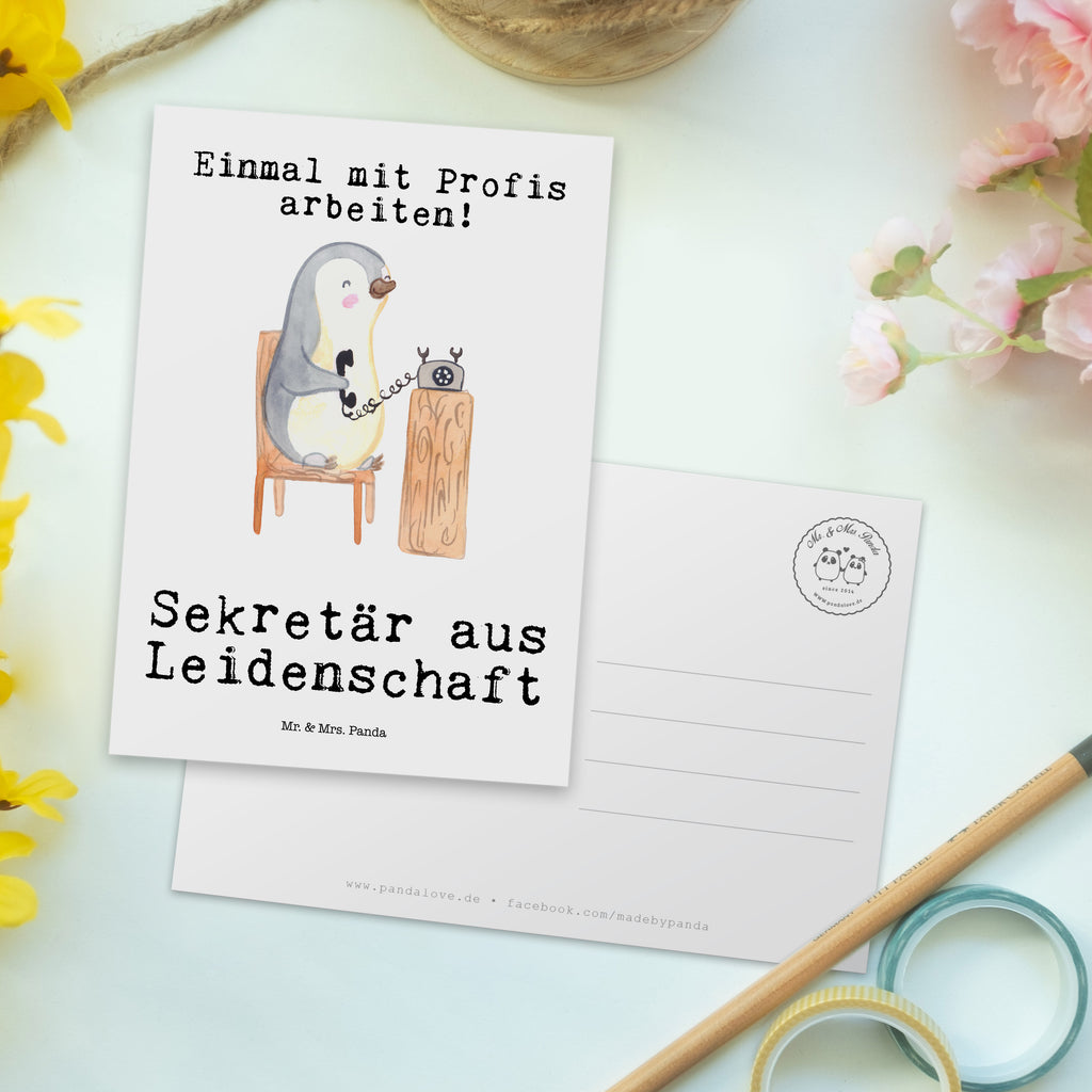 Postkarte Sekretär aus Leidenschaft Geschenkkarte, Grußkarte, Karte, Einladung, Ansichtskarte, Geburtstagskarte, Einladungskarte, Dankeskarte, Beruf, Ausbildung, Jubiläum, Abschied, Rente, Kollege, Kollegin, Geschenk, Schenken, Arbeitskollege, Mitarbeiter, Firma, Danke, Dankeschön