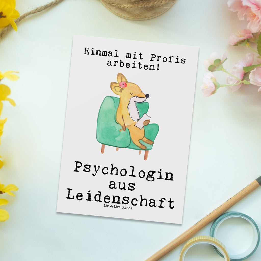 Postkarte Psychologin aus Leidenschaft Geschenkkarte, Grußkarte, Karte, Einladung, Ansichtskarte, Geburtstagskarte, Einladungskarte, Dankeskarte, Beruf, Ausbildung, Jubiläum, Abschied, Rente, Kollege, Kollegin, Geschenk, Schenken, Arbeitskollege, Mitarbeiter, Firma, Danke, Dankeschön
