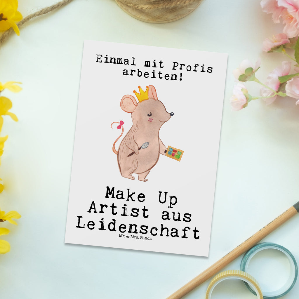 Postkarte Make Up Artist aus Leidenschaft Geschenkkarte, Grußkarte, Karte, Einladung, Ansichtskarte, Geburtstagskarte, Einladungskarte, Dankeskarte, Beruf, Ausbildung, Jubiläum, Abschied, Rente, Kollege, Kollegin, Geschenk, Schenken, Arbeitskollege, Mitarbeiter, Firma, Danke, Dankeschön, Kosmetiker, Make Up Artist, Maskenbildner, Visagist, Beauty Salon, Kosmetikstudio, Eröffnung