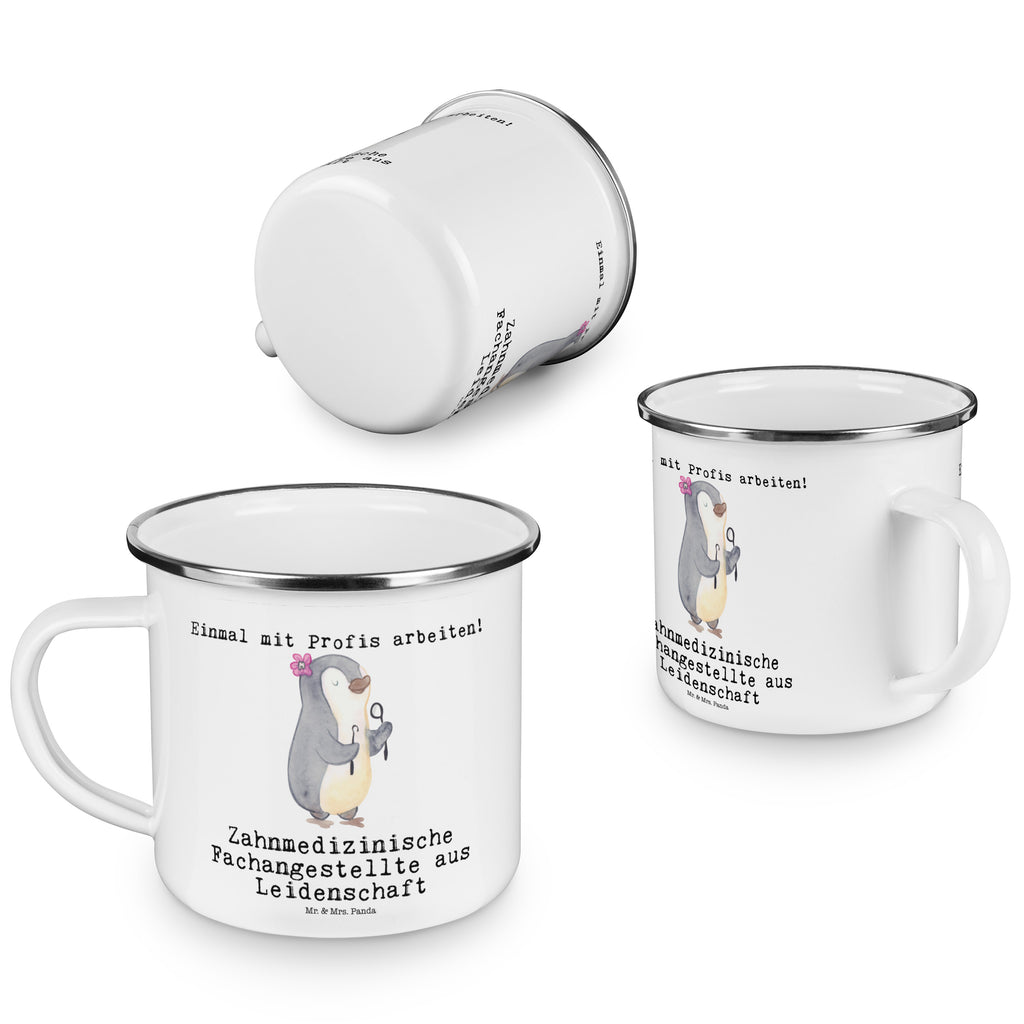 Camping Emaille Tasse Zahnmedizinische Fachangestellte aus Leidenschaft Campingtasse, Trinkbecher, Metalltasse, Outdoor Tasse, Emaille Trinkbecher, Blechtasse Outdoor, Emaille Campingbecher, Edelstahl Trinkbecher, Metalltasse für Camping, Kaffee Blechtasse, Camping Tasse Metall, Beruf, Ausbildung, Jubiläum, Abschied, Rente, Kollege, Kollegin, Geschenk, Schenken, Arbeitskollege, Mitarbeiter, Firma, Danke, Dankeschön