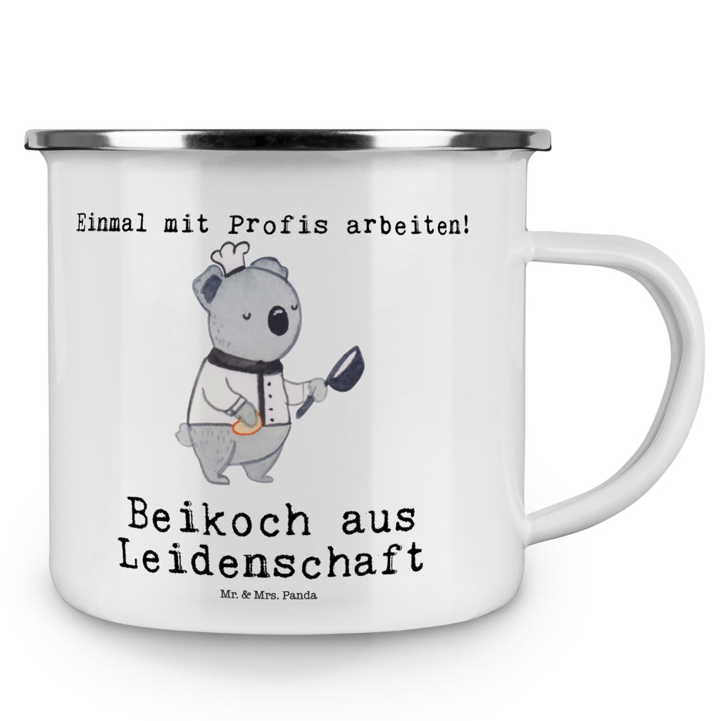 Camping Emaille Tasse Beikoch aus Leidenschaft Campingtasse, Trinkbecher, Metalltasse, Outdoor Tasse, Emaille Trinkbecher, Blechtasse Outdoor, Emaille Campingbecher, Edelstahl Trinkbecher, Metalltasse für Camping, Kaffee Blechtasse, Camping Tasse Metall, Beruf, Ausbildung, Jubiläum, Abschied, Rente, Kollege, Kollegin, Geschenk, Schenken, Arbeitskollege, Mitarbeiter, Firma, Danke, Dankeschön, Beikoch, Spülhilfe, Hilfskoch, Jungkoch, Küchenhilfe, Gastronomie, Restaurant, Koch