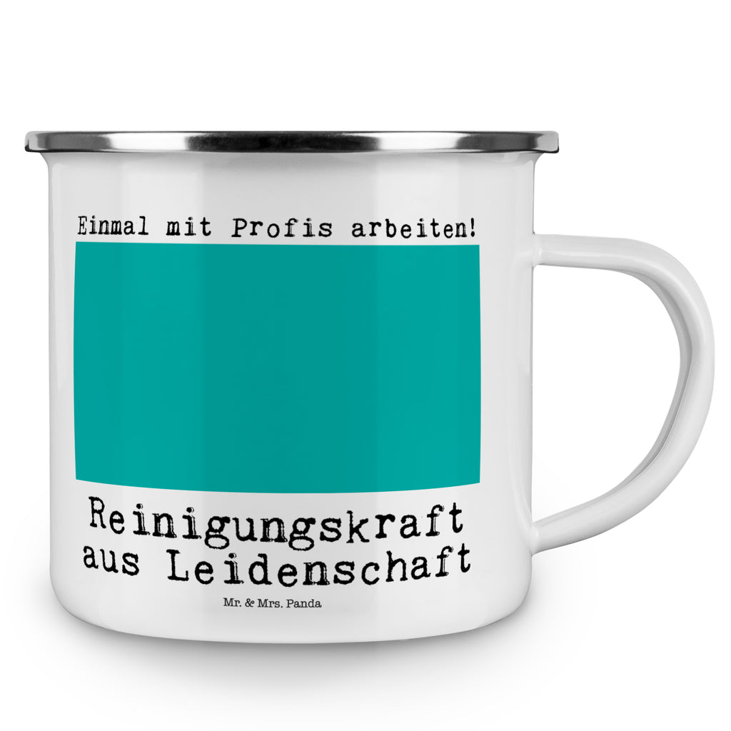 Camping Emaille Tasse Reinigungskraft aus Leidenschaft Campingtasse, Trinkbecher, Metalltasse, Outdoor Tasse, Emaille Trinkbecher, Blechtasse Outdoor, Emaille Campingbecher, Edelstahl Trinkbecher, Metalltasse für Camping, Kaffee Blechtasse, Camping Tasse Metall, Beruf, Ausbildung, Jubiläum, Abschied, Rente, Kollege, Kollegin, Geschenk, Schenken, Arbeitskollege, Mitarbeiter, Firma, Danke, Dankeschön