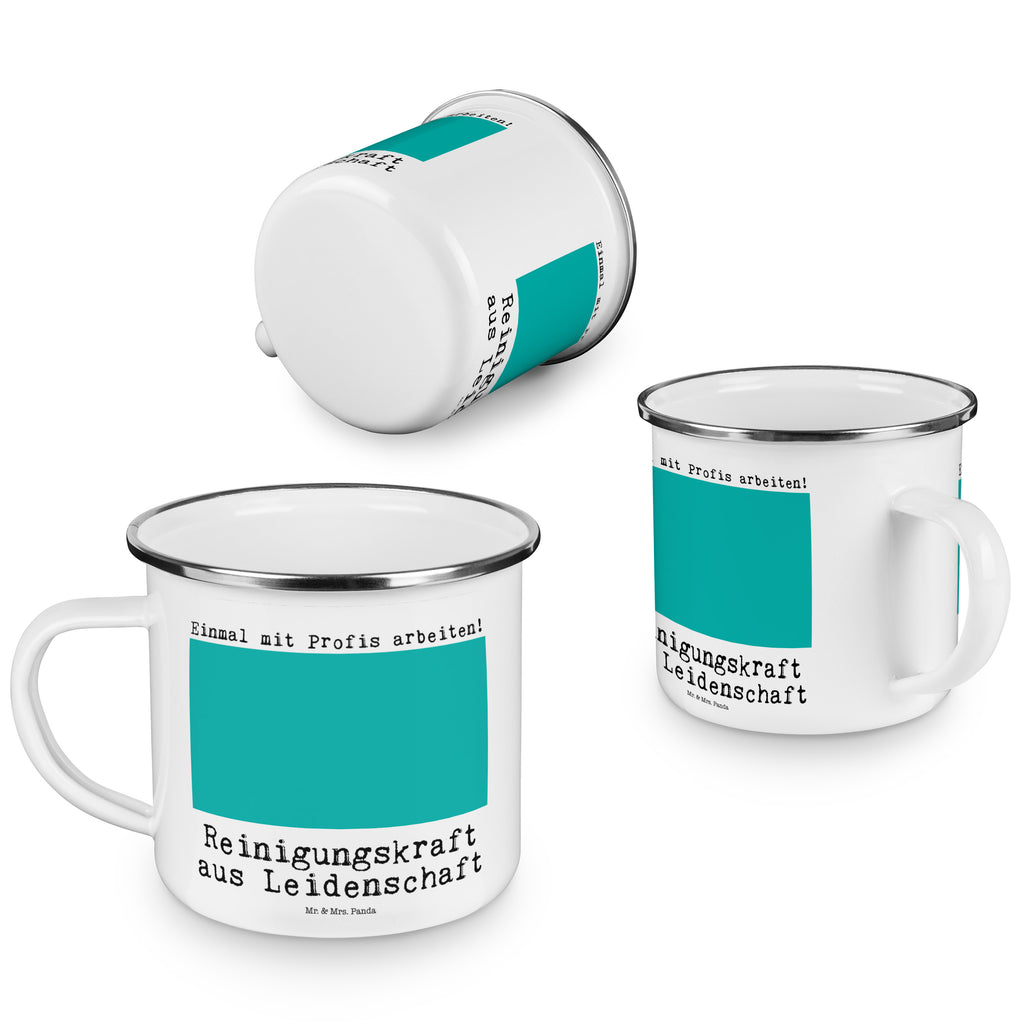 Camping Emaille Tasse Reinigungskraft aus Leidenschaft Campingtasse, Trinkbecher, Metalltasse, Outdoor Tasse, Emaille Trinkbecher, Blechtasse Outdoor, Emaille Campingbecher, Edelstahl Trinkbecher, Metalltasse für Camping, Kaffee Blechtasse, Camping Tasse Metall, Beruf, Ausbildung, Jubiläum, Abschied, Rente, Kollege, Kollegin, Geschenk, Schenken, Arbeitskollege, Mitarbeiter, Firma, Danke, Dankeschön