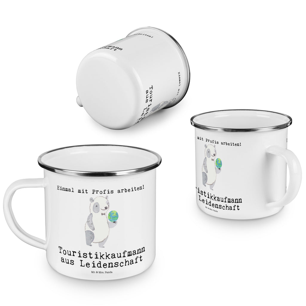 Camping Emaille Tasse Touristikkaufmann aus Leidenschaft  Campingtasse, Trinkbecher, Metalltasse, Outdoor Tasse, Emaille Trinkbecher, Blechtasse Outdoor, Emaille Campingbecher, Edelstahl Trinkbecher, Metalltasse für Camping, Kaffee Blechtasse, Camping Tasse Metall  Beruf, Ausbildung, Jubiläum, Abschied, Rente, Kollege, Kollegin, Geschenk, Schenken, Arbeitskollege, Mitarbeiter, Firma, Danke, Dankeschön