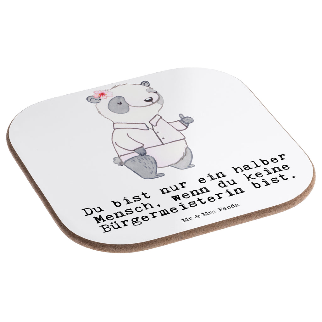 Quadratische Untersetzer Bürgermeisterin mit Herz Bierdeckel, Glasuntersetzer, Untersetzer Gläser, Getränkeuntersetzer, Beruf, Ausbildung, Jubiläum, Abschied, Rente, Kollege, Kollegin, Geschenk, Schenken, Arbeitskollege, Mitarbeiter, Firma, Danke, Dankeschön, Bürgermeisterin Geschenk zum Amtsantritt, Amtseinführung, Bürgermeisterwahl, Stadt, Gemeinde, Wahlen, Oberbürgermeisterin, Rathaus