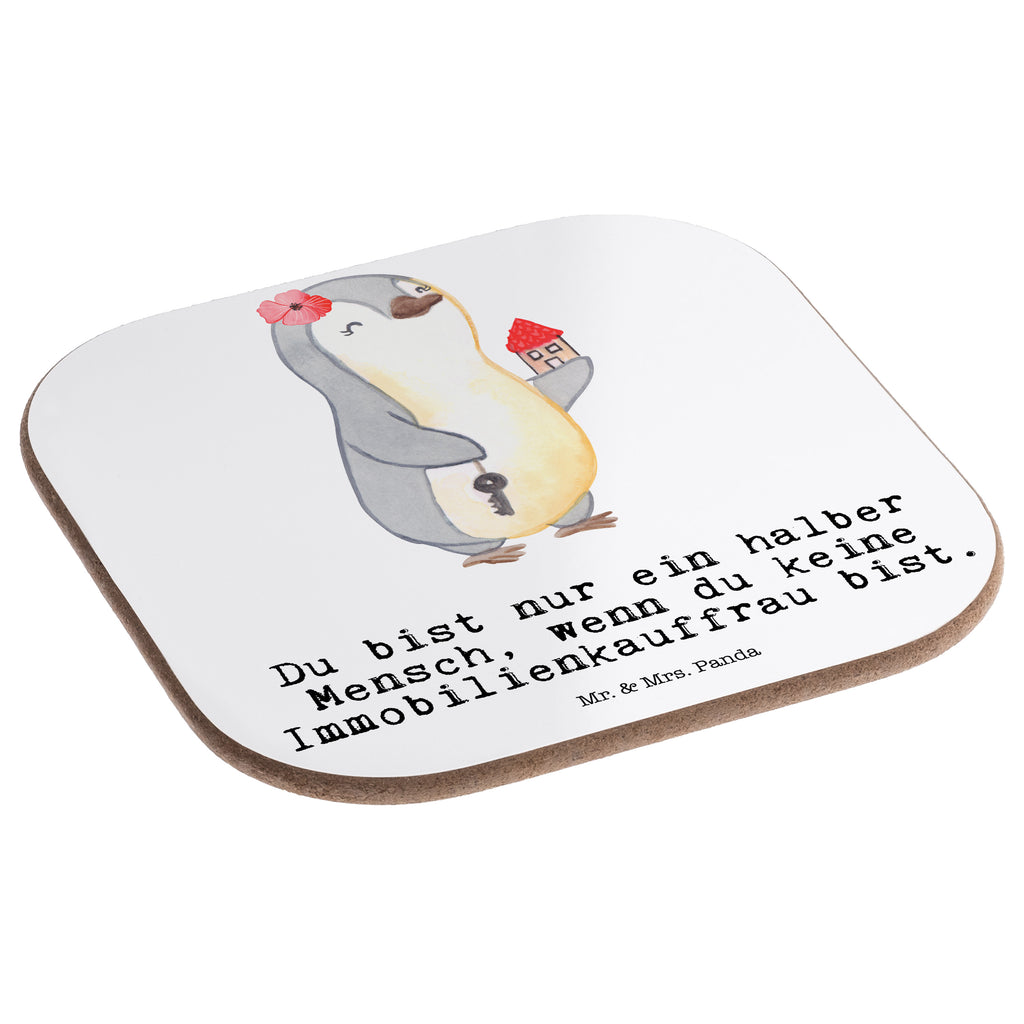 Quadratische Untersetzer Immobilienkauffrau mit Herz Bierdeckel, Glasuntersetzer, Untersetzer Gläser, Getränkeuntersetzer, Beruf, Ausbildung, Jubiläum, Abschied, Rente, Kollege, Kollegin, Geschenk, Schenken, Arbeitskollege, Mitarbeiter, Firma, Danke, Dankeschön, Immobilienmaklerin, Immobilienhändlerin, Immobilienkauffrau, Immobilienbüro