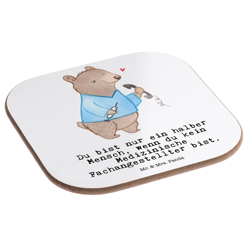 Quadratische Untersetzer Medizinische Fachangestellter mit Herz Bierdeckel, Glasuntersetzer, Untersetzer Gläser, Getränkeuntersetzer, Beruf, Ausbildung, Jubiläum, Abschied, Rente, Kollege, Kollegin, Geschenk, Schenken, Arbeitskollege, Mitarbeiter, Firma, Danke, Dankeschön, Arzthelfer, Medizinischer Fachangestellter, Sprechstundenhilfe