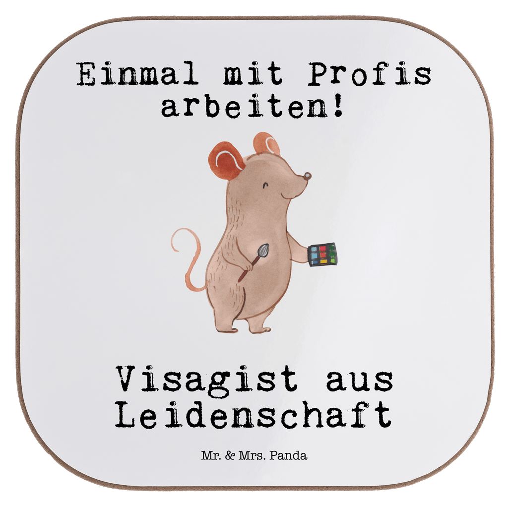 Quadratische Untersetzer Visagist aus Leidenschaft Bierdeckel, Glasuntersetzer, Untersetzer Gläser, Getränkeuntersetzer, Beruf, Ausbildung, Jubiläum, Abschied, Rente, Kollege, Kollegin, Geschenk, Schenken, Arbeitskollege, Mitarbeiter, Firma, Danke, Dankeschön, Kosmetiker, Make Up Artist, Maskenbildner, Visagist, Beauty Salon, Kosmetikstudio, Eröffnung