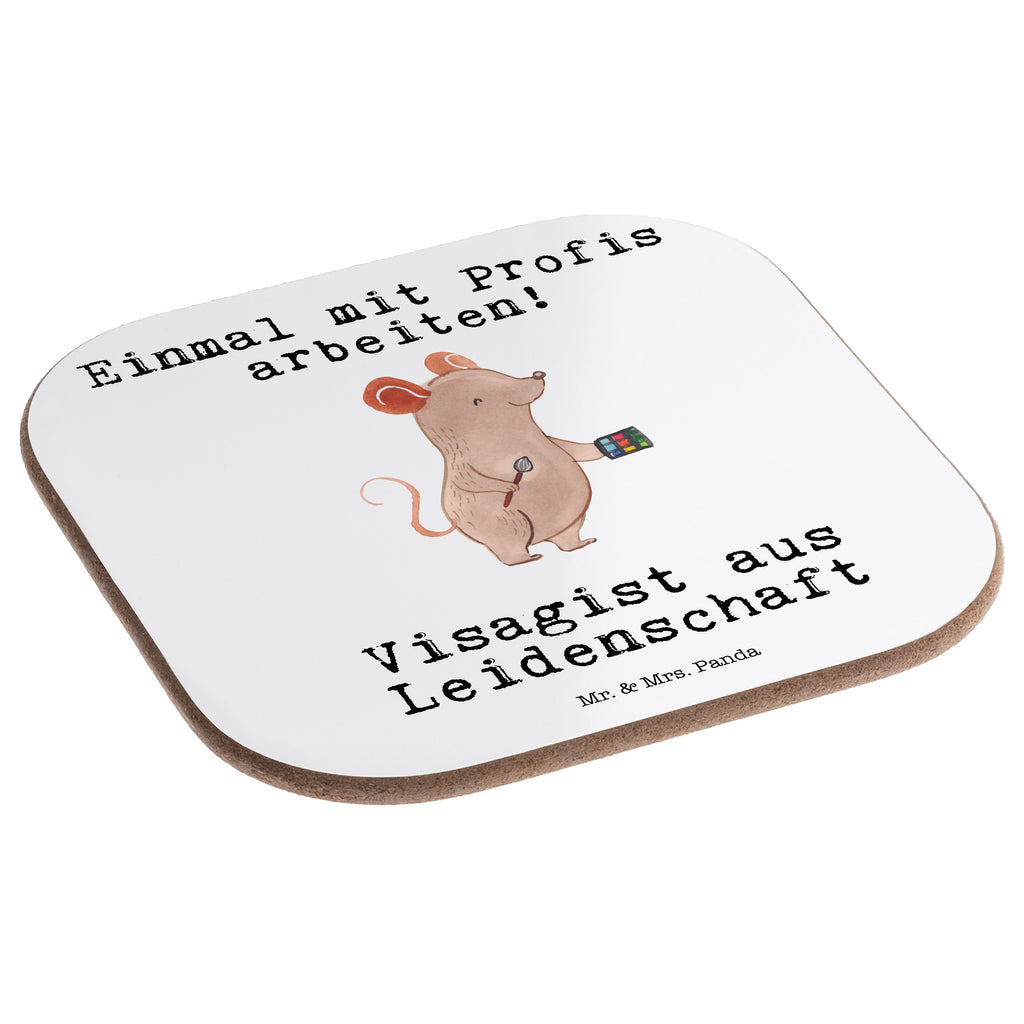 Quadratische Untersetzer Visagist aus Leidenschaft Bierdeckel, Glasuntersetzer, Untersetzer Gläser, Getränkeuntersetzer, Beruf, Ausbildung, Jubiläum, Abschied, Rente, Kollege, Kollegin, Geschenk, Schenken, Arbeitskollege, Mitarbeiter, Firma, Danke, Dankeschön, Kosmetiker, Make Up Artist, Maskenbildner, Visagist, Beauty Salon, Kosmetikstudio, Eröffnung