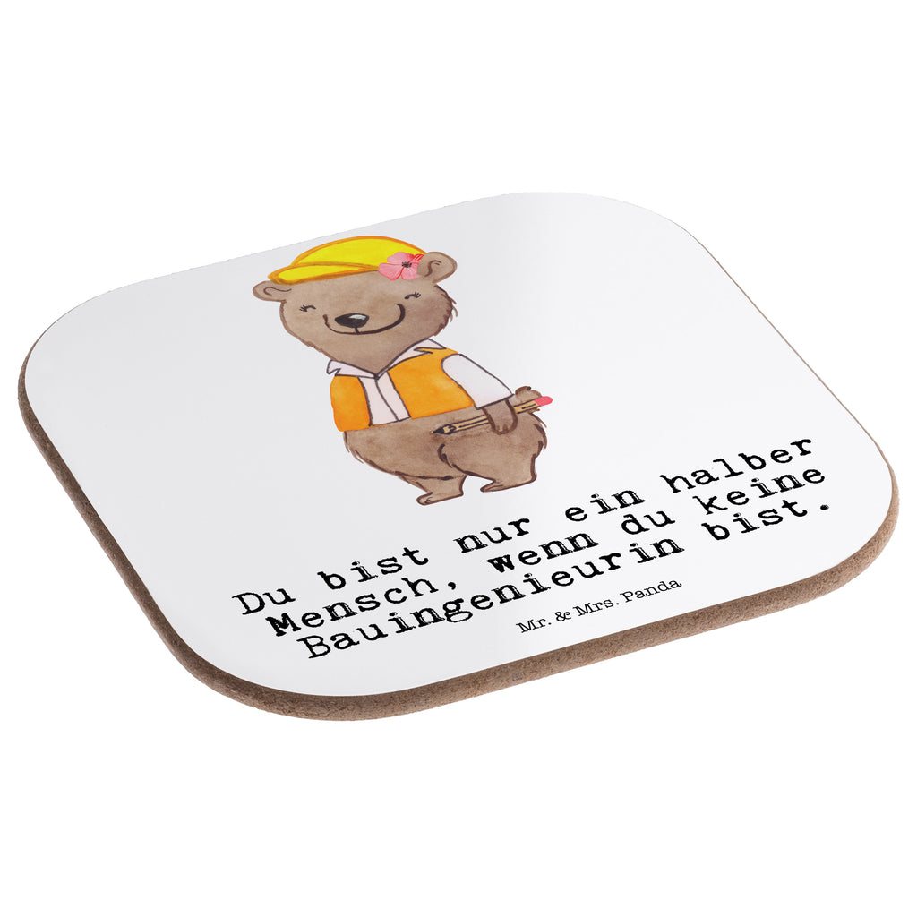 Quadratische Untersetzer Bauingenieurin mit Herz Bierdeckel, Glasuntersetzer, Untersetzer Gläser, Getränkeuntersetzer, Beruf, Ausbildung, Jubiläum, Abschied, Rente, Kollege, Kollegin, Geschenk, Schenken, Arbeitskollege, Mitarbeiter, Firma, Danke, Dankeschön, Bauingenieurin, Statikerin, Ingeniuerin, Baustelle, Studium