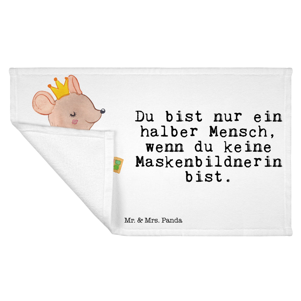 Gäste Handtuch Maskenbildnerin mit Herz Gästetuch, Reisehandtuch, Sport Handtuch, Frottier, Kinder Handtuch, Beruf, Ausbildung, Jubiläum, Abschied, Rente, Kollege, Kollegin, Geschenk, Schenken, Arbeitskollege, Mitarbeiter, Firma, Danke, Dankeschön, Kosmetikerin, Make Up Artist, Maskenbildnerin, Visagistin, Beauty Salon, Kosmetikstudio, Eröffnung