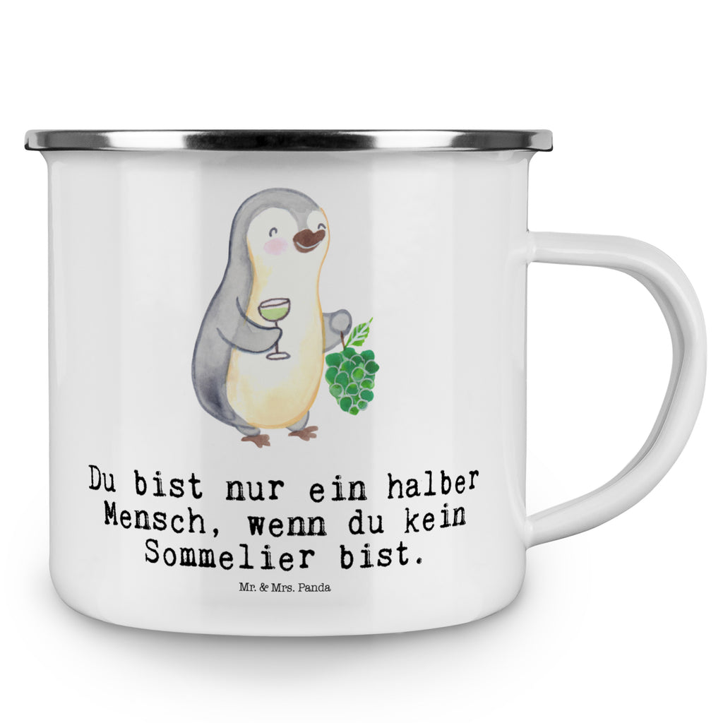 Camping Emaille Tasse Sommelier mit Herz Campingtasse, Trinkbecher, Metalltasse, Outdoor Tasse, Emaille Trinkbecher, Blechtasse Outdoor, Emaille Campingbecher, Edelstahl Trinkbecher, Metalltasse für Camping, Kaffee Blechtasse, Camping Tasse Metall, Beruf, Ausbildung, Jubiläum, Abschied, Rente, Kollege, Kollegin, Geschenk, Schenken, Arbeitskollege, Mitarbeiter, Firma, Danke, Dankeschön