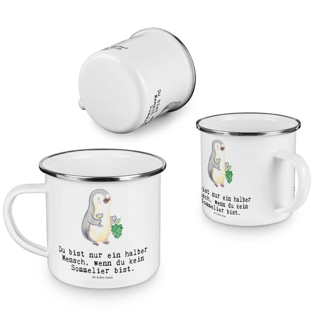 Camping Emaille Tasse Sommelier mit Herz Campingtasse, Trinkbecher, Metalltasse, Outdoor Tasse, Emaille Trinkbecher, Blechtasse Outdoor, Emaille Campingbecher, Edelstahl Trinkbecher, Metalltasse für Camping, Kaffee Blechtasse, Camping Tasse Metall, Beruf, Ausbildung, Jubiläum, Abschied, Rente, Kollege, Kollegin, Geschenk, Schenken, Arbeitskollege, Mitarbeiter, Firma, Danke, Dankeschön