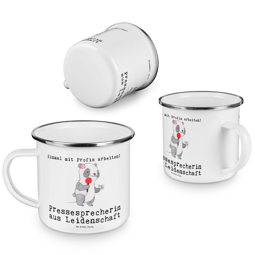 Camping Emaille Tasse Pressesprecherin aus Leidenschaft Campingtasse, Trinkbecher, Metalltasse, Outdoor Tasse, Emaille Trinkbecher, Blechtasse Outdoor, Emaille Campingbecher, Edelstahl Trinkbecher, Metalltasse für Camping, Kaffee Blechtasse, Camping Tasse Metall, Beruf, Ausbildung, Jubiläum, Abschied, Rente, Kollege, Kollegin, Geschenk, Schenken, Arbeitskollege, Mitarbeiter, Firma, Danke, Dankeschön