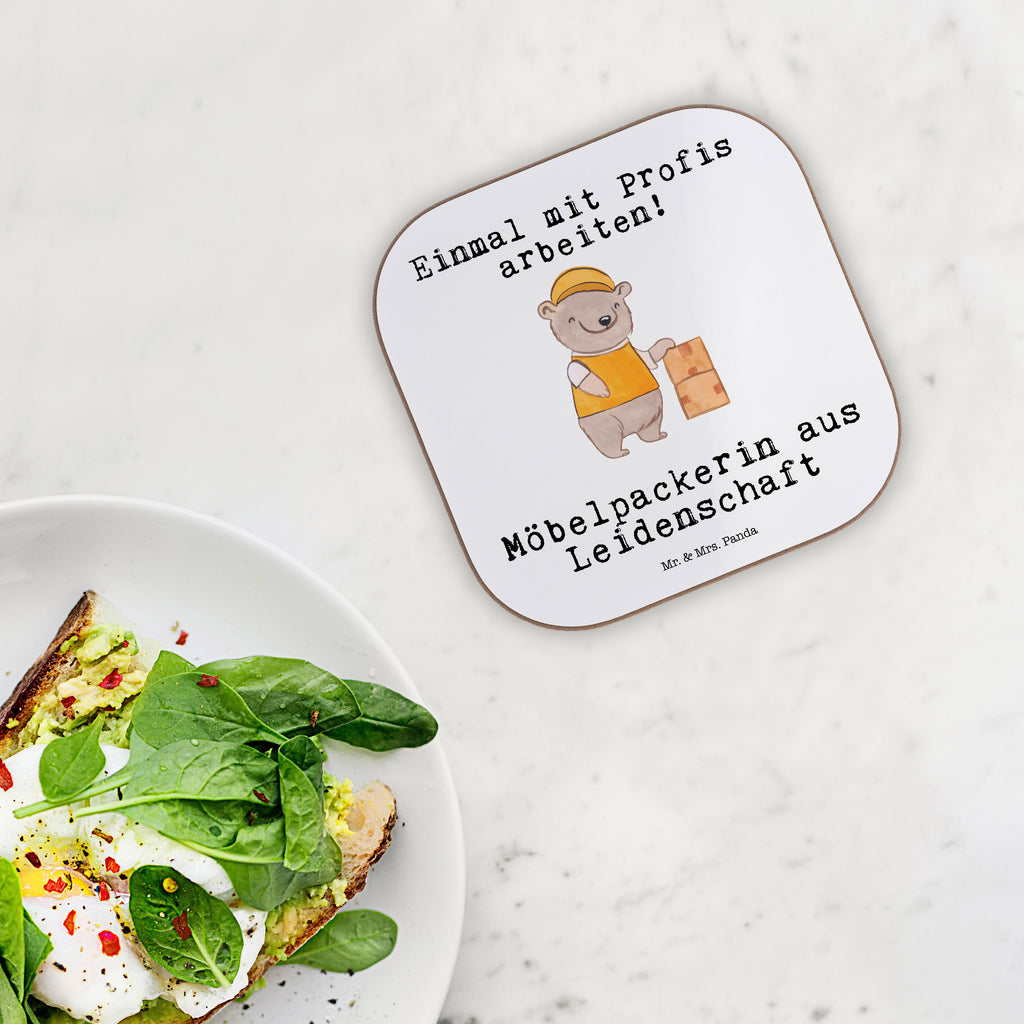 Quadratische Untersetzer Möbelpackerin aus Leidenschaft Bierdeckel, Glasuntersetzer, Untersetzer Gläser, Getränkeuntersetzer, Beruf, Ausbildung, Jubiläum, Abschied, Rente, Kollege, Kollegin, Geschenk, Schenken, Arbeitskollege, Mitarbeiter, Firma, Danke, Dankeschön, Möbelpackerin, Umzugshelferin, Umzugsfirma, Umzugsservice