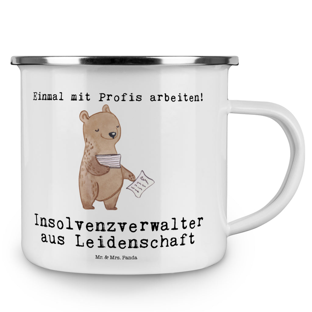 Camping Emaille Tasse Insolvenzverwalter aus Leidenschaft Campingtasse, Trinkbecher, Metalltasse, Outdoor Tasse, Emaille Trinkbecher, Blechtasse Outdoor, Emaille Campingbecher, Edelstahl Trinkbecher, Metalltasse für Camping, Kaffee Blechtasse, Camping Tasse Metall, Beruf, Ausbildung, Jubiläum, Abschied, Rente, Kollege, Kollegin, Geschenk, Schenken, Arbeitskollege, Mitarbeiter, Firma, Danke, Dankeschön