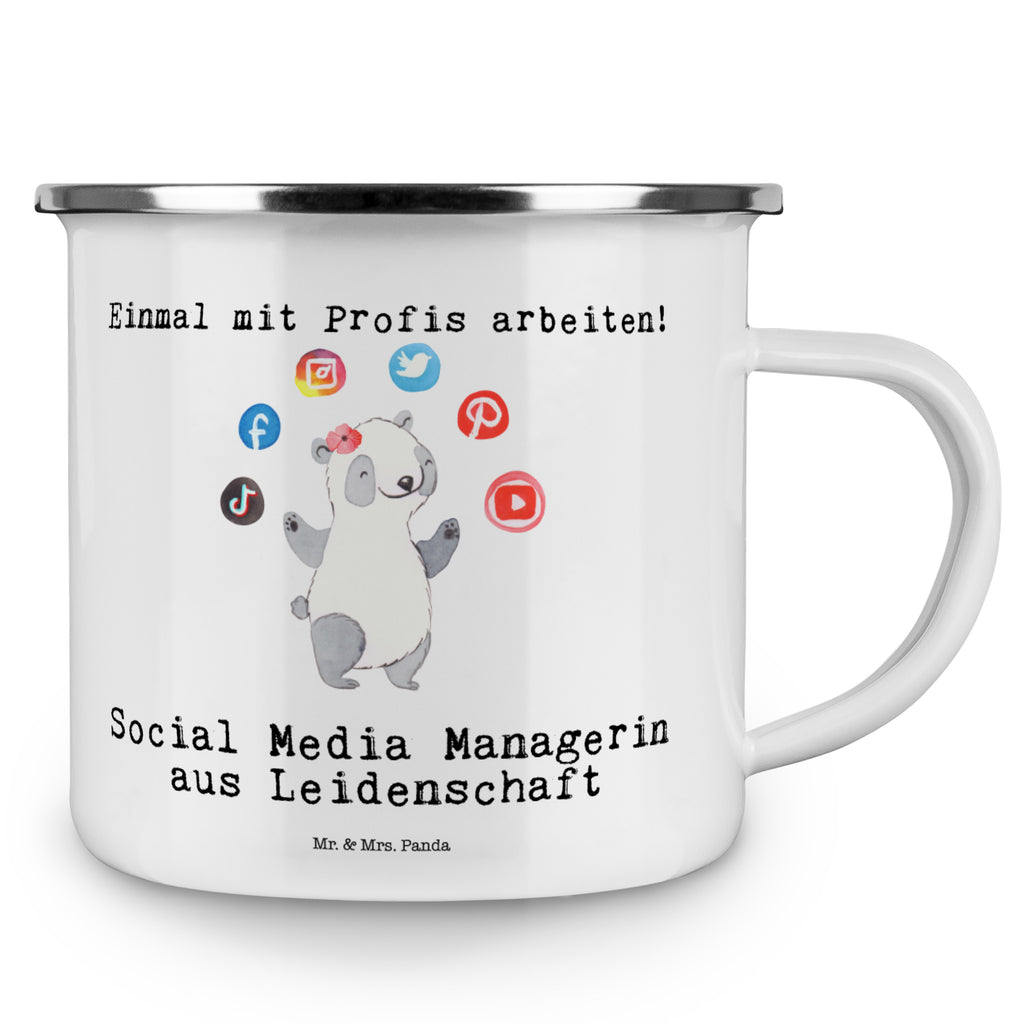 Camping Emaille Tasse Social Media Managerin aus Leidenschaft Campingtasse, Trinkbecher, Metalltasse, Outdoor Tasse, Emaille Trinkbecher, Blechtasse Outdoor, Emaille Campingbecher, Edelstahl Trinkbecher, Metalltasse für Camping, Kaffee Blechtasse, Camping Tasse Metall, Beruf, Ausbildung, Jubiläum, Abschied, Rente, Kollege, Kollegin, Geschenk, Schenken, Arbeitskollege, Mitarbeiter, Firma, Danke, Dankeschön